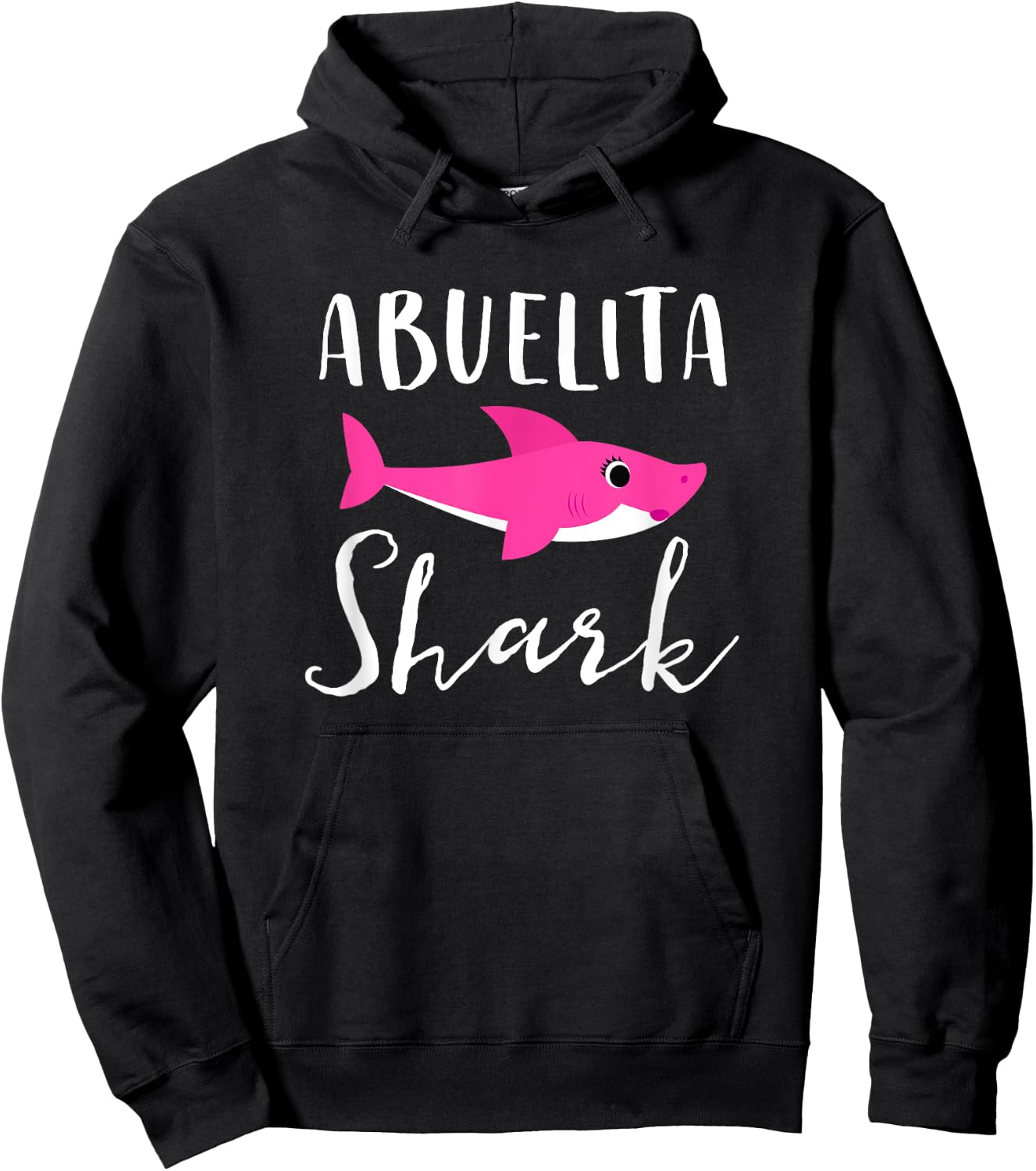 Abuelita Shark Grandma Grandmother Pink Shark Graphic Hoodie - Hoodie | Black