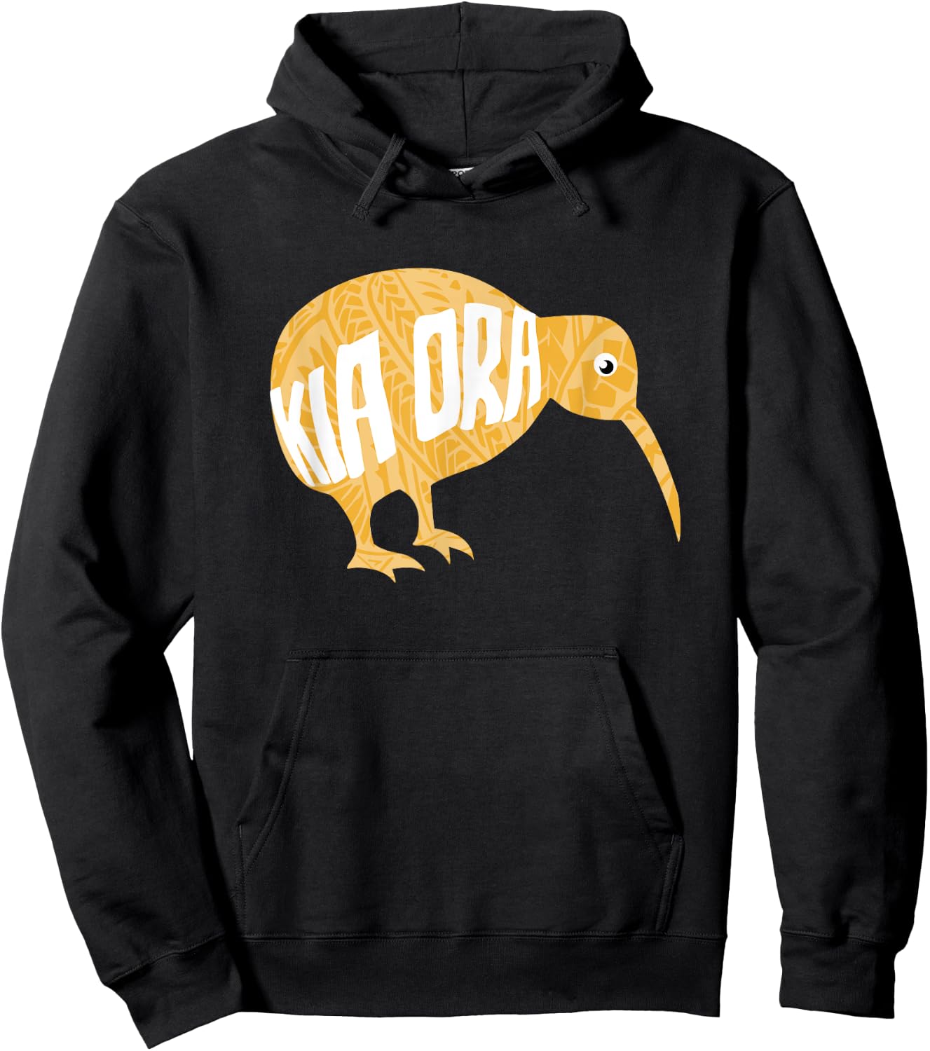 New Zealand Kiwi Bird Tribal Pattern Kia Ora Be Well Gift Hoodie - Hoodie | Black