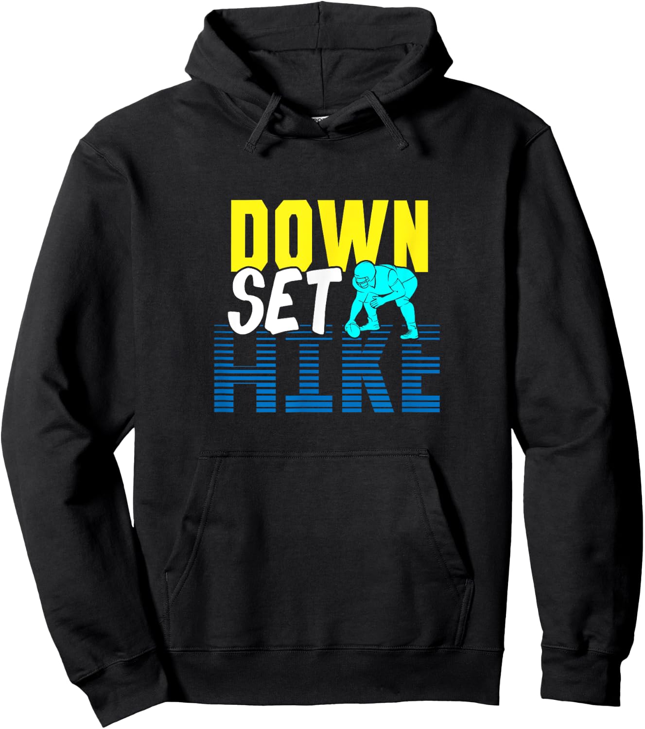 Down Set Hike Shirt | Football Center T Shirt Hoodie - Hoodie | Black