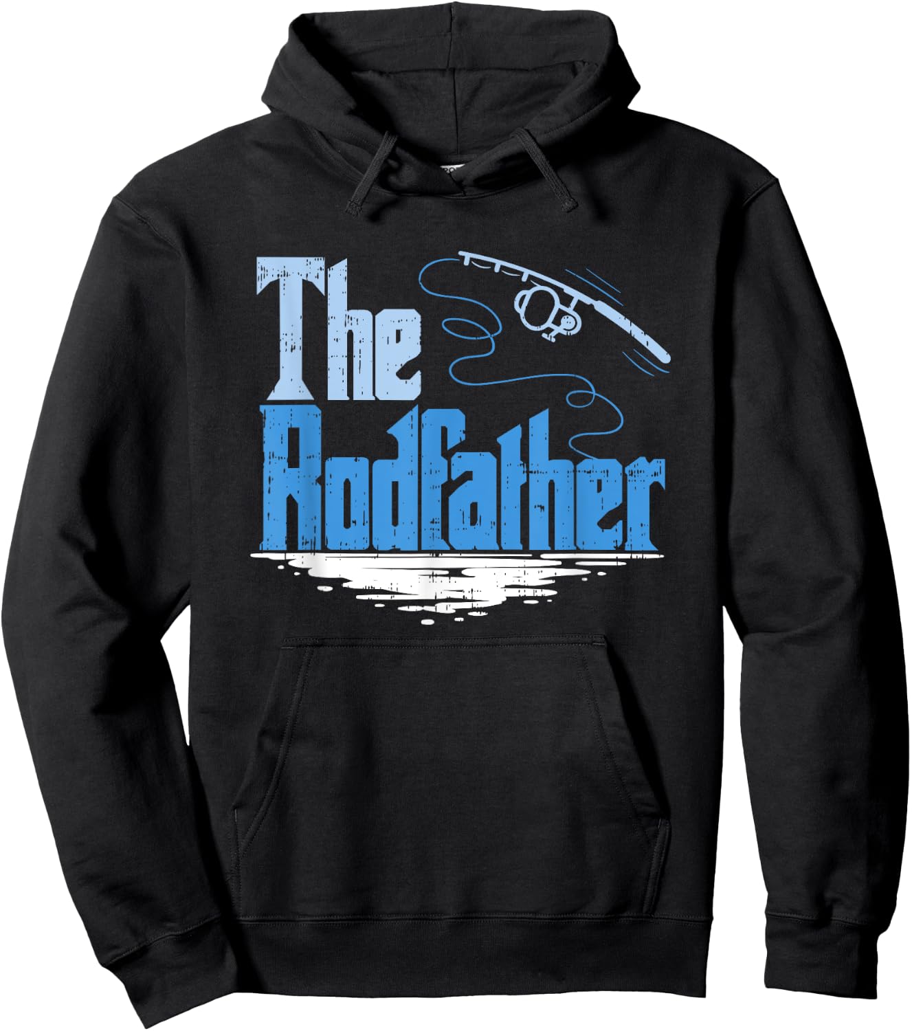The Rodfather Funny Fishing Parody Hoodie - Hoodie | Black