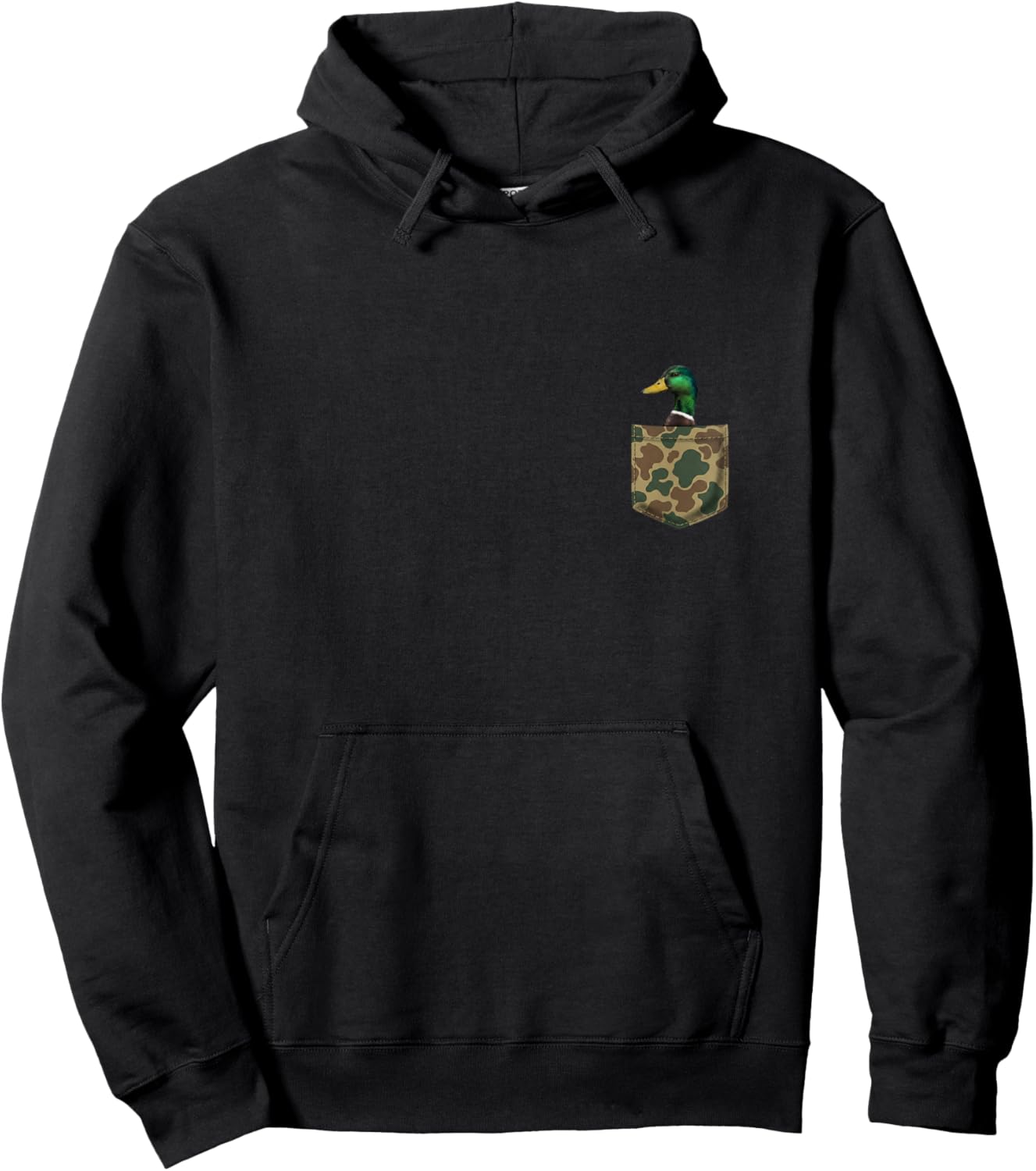 Vintage Mallard Duck Camo Pocket Waterfowl Hunting Gifts Hoodie - Hoodie | Black