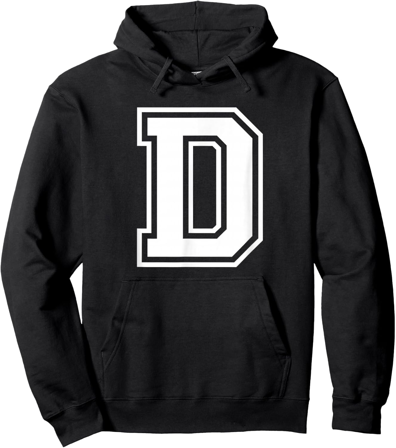 Letter D Name Initial Varsity Alphabet Monogram Hoodie - Hoodie | Black