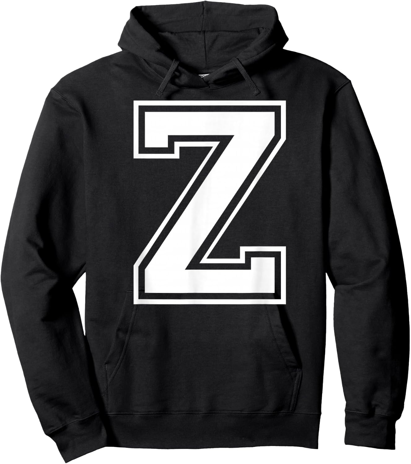Letter Z Capital Alphabet College Varsity Monogram Club Hoodie - Hoodie | Black