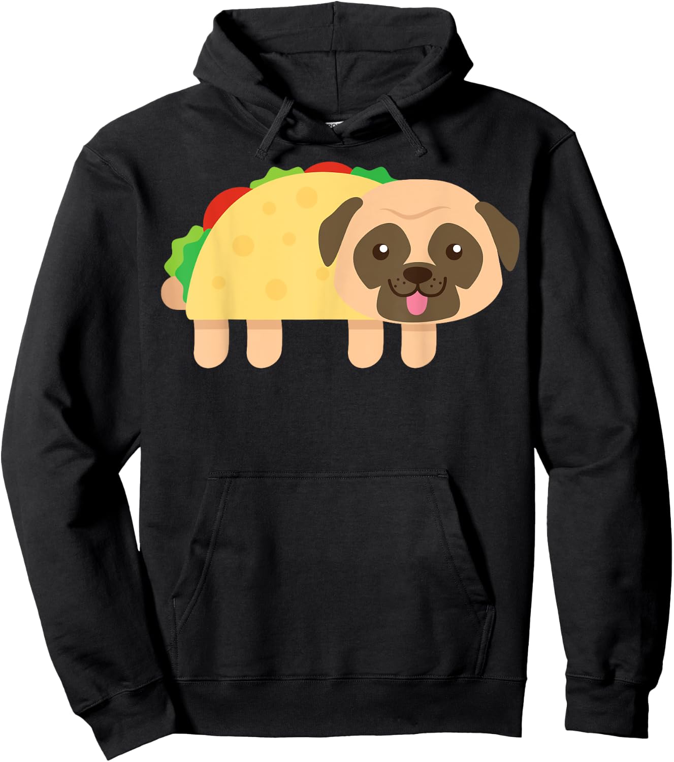 Cute Pug Taco Shirt Cinco De Mayo Dog Owner Food Lover Hoodie - Hoodie | Black