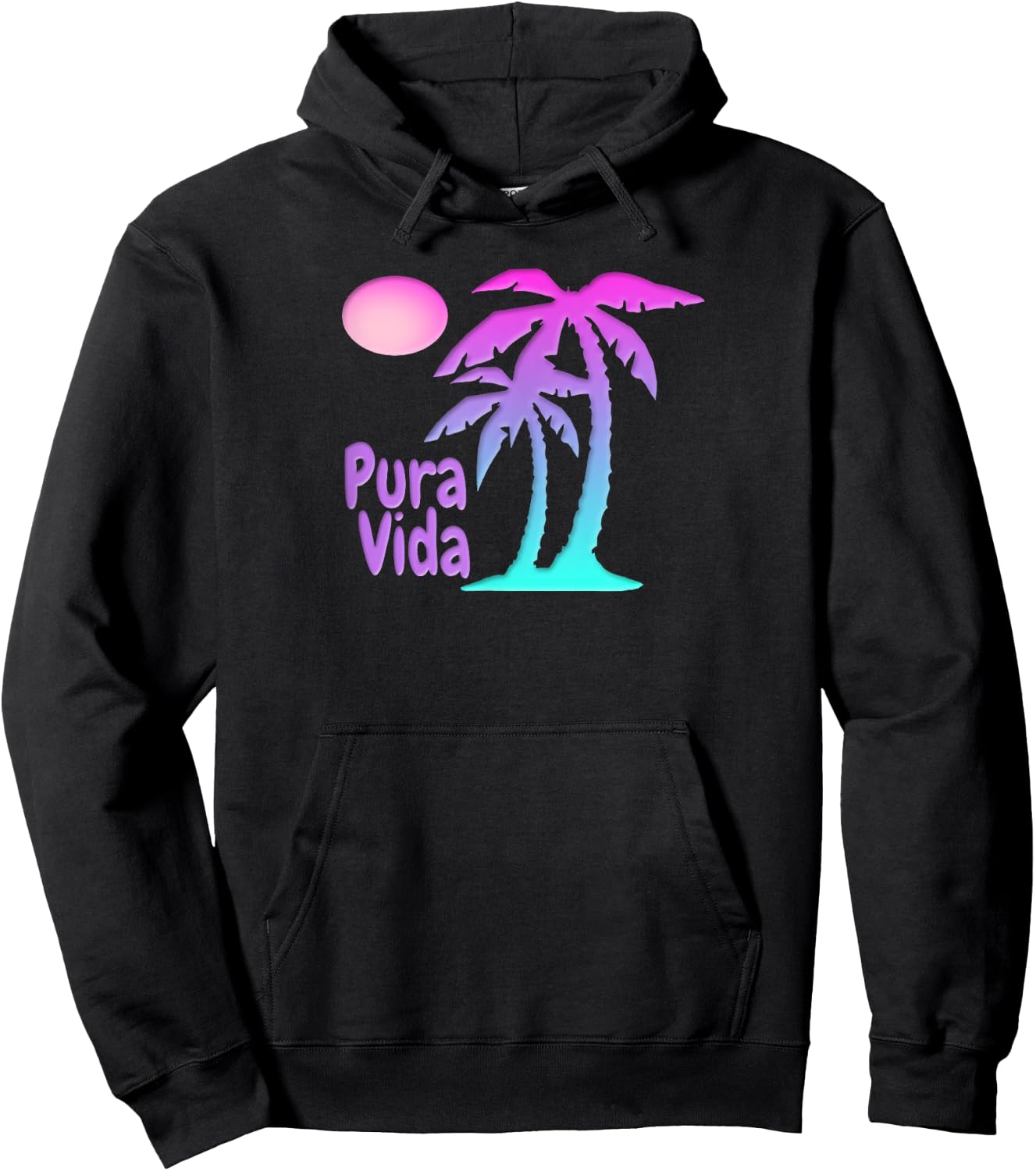 PURA VIDA Souvenir Palm Trees Beach Sun Costa Rica Women Girls Kids Hoodie - Hoodie | Black