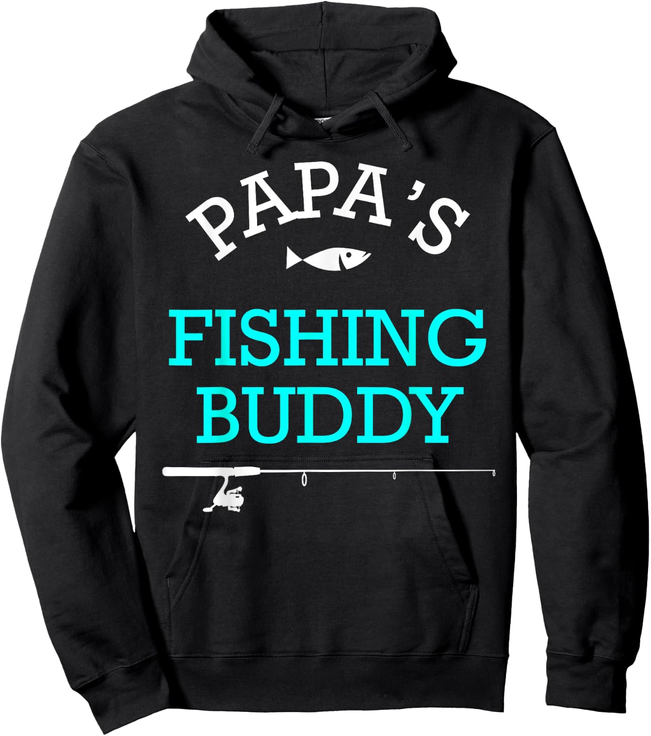 Papas Fishing Buddy Cute Kids Gift Hoodie - Hoodie | Black