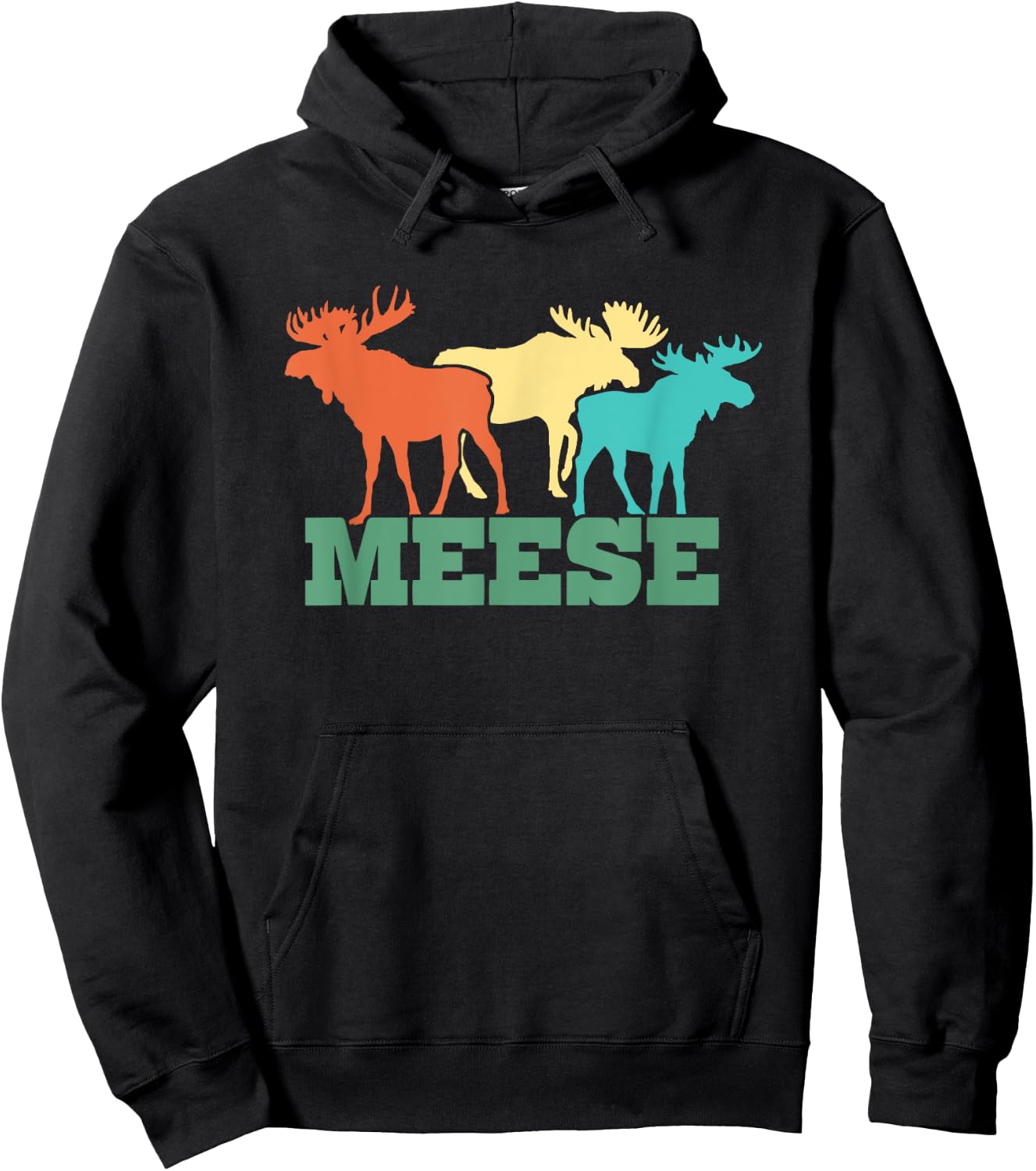 Meese - Funny Deer Hunting Moose Elk Hunter Fawn Fun Pun Hoodie - Hoodie | Black