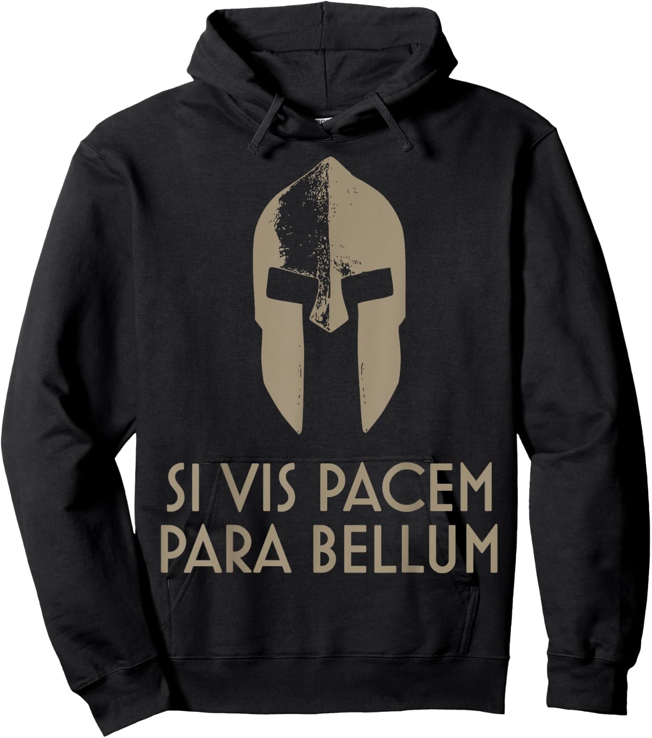 Spartan Helm latin motto Si Vis Pacem Para Bellum Hoodie - Hoodie | Black