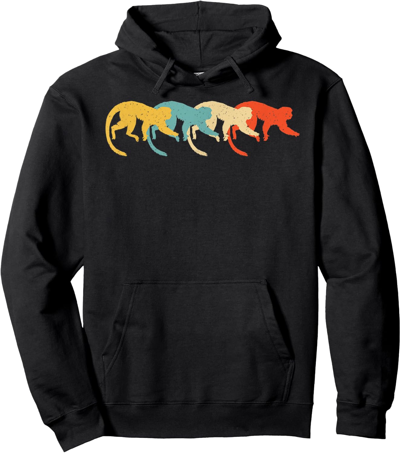 Gibbon Vintage Retro Lesser ape Lar Lover 60s 70s Gift Hoodie - Hoodie | Black