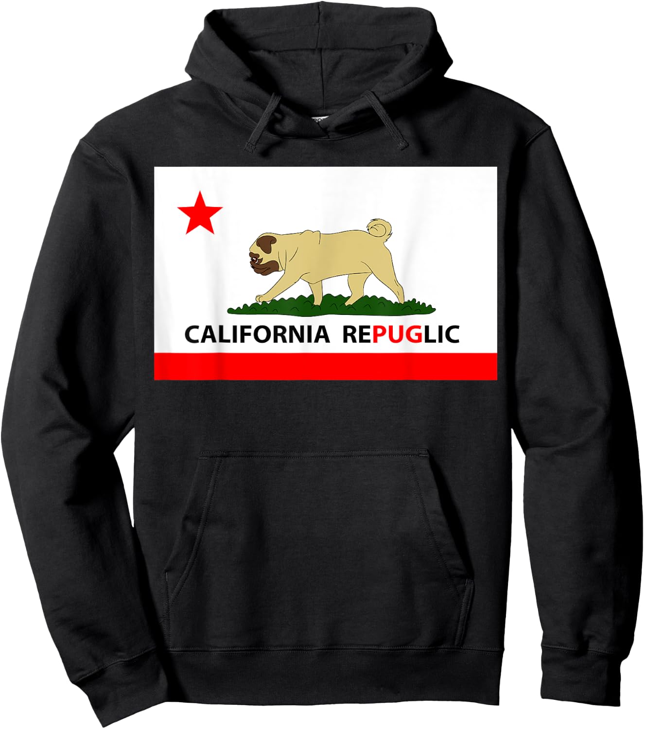 California Republic Pug Hoodie - Hoodie | Black