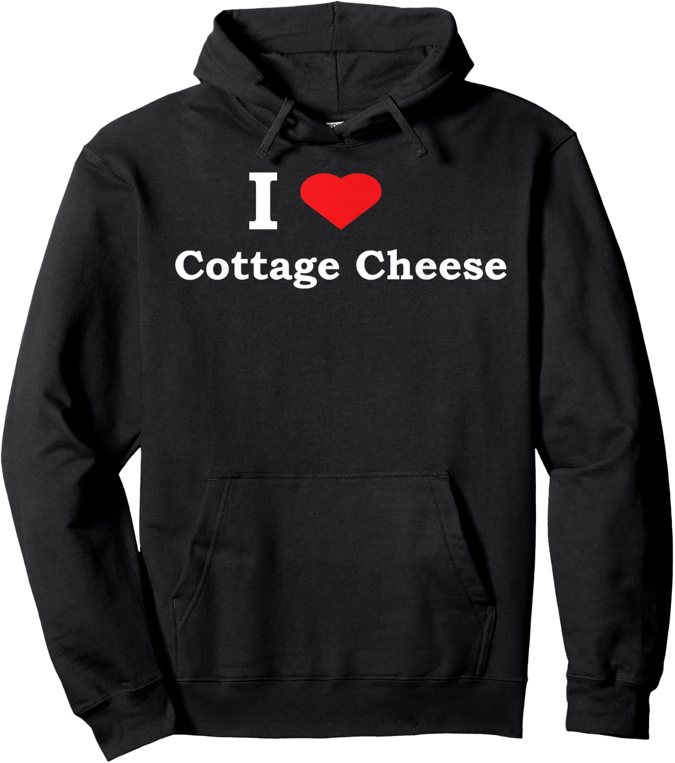 I Love Cottage Cheese Funny Shirt Hoodie - Hoodie | Black