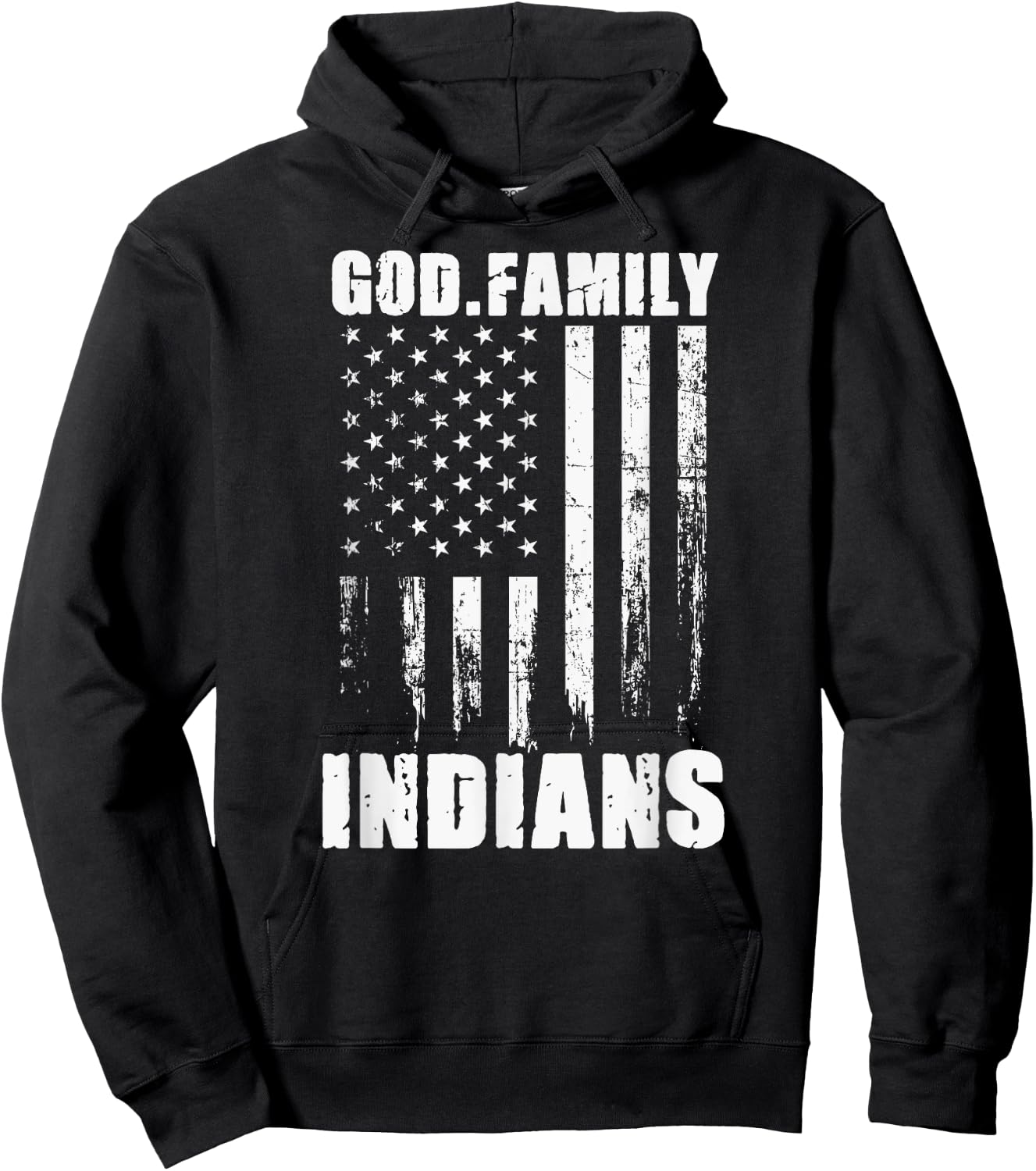 Venice Indians God. Family. Vintage USA Flag Hoodie - Hoodie | Black