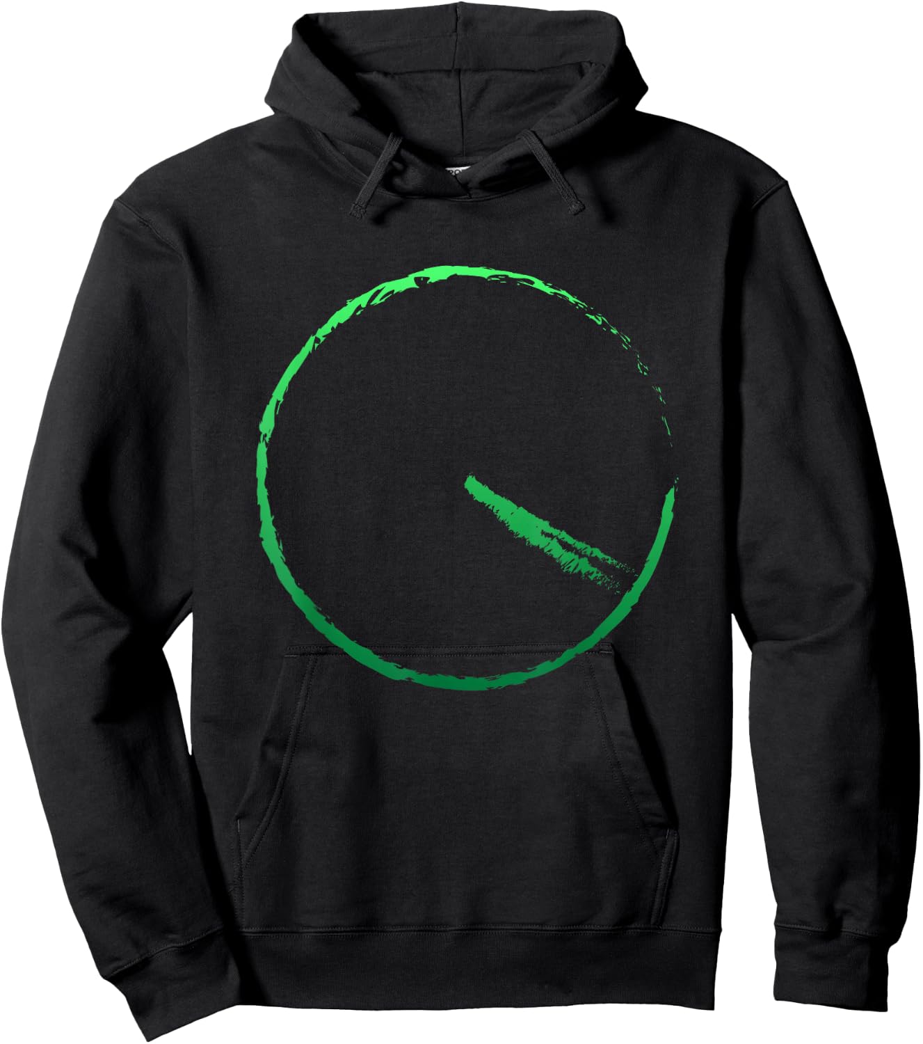 Subtle 420 Minimalistic Green Gradient Clock Print Hoodie - Hoodie | Black
