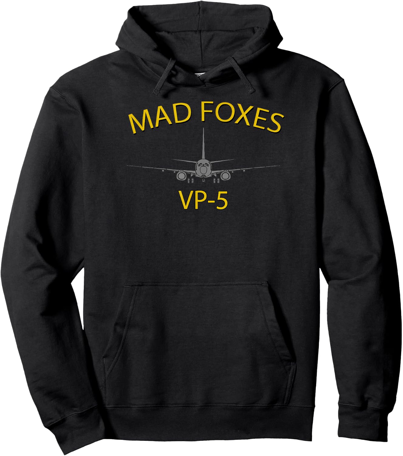 VP-5 Patrol Squadron 5 Mad Foxes P-8 Poseidon Airplane Hoodie - Hoodie | Black