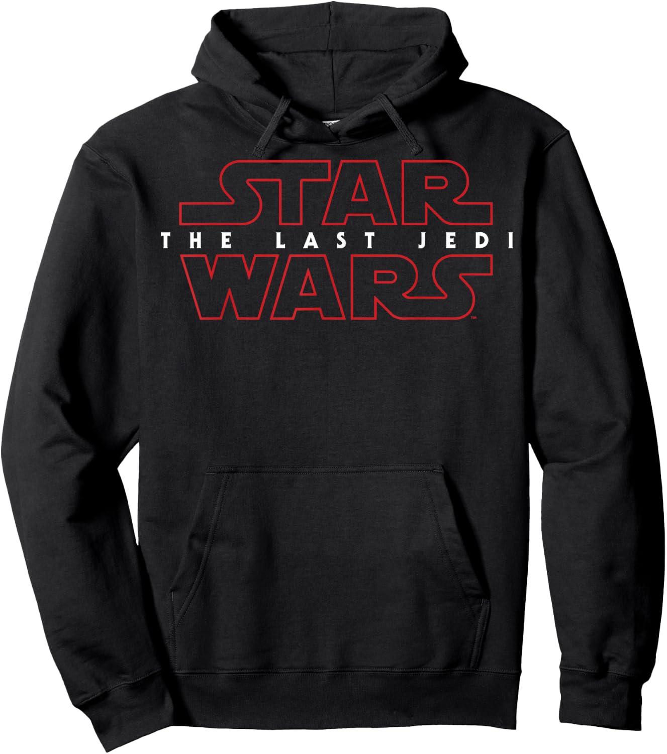 Star Wars Last Jedi Red Outline Logo Graphic Hoodie - Hoodie | Black