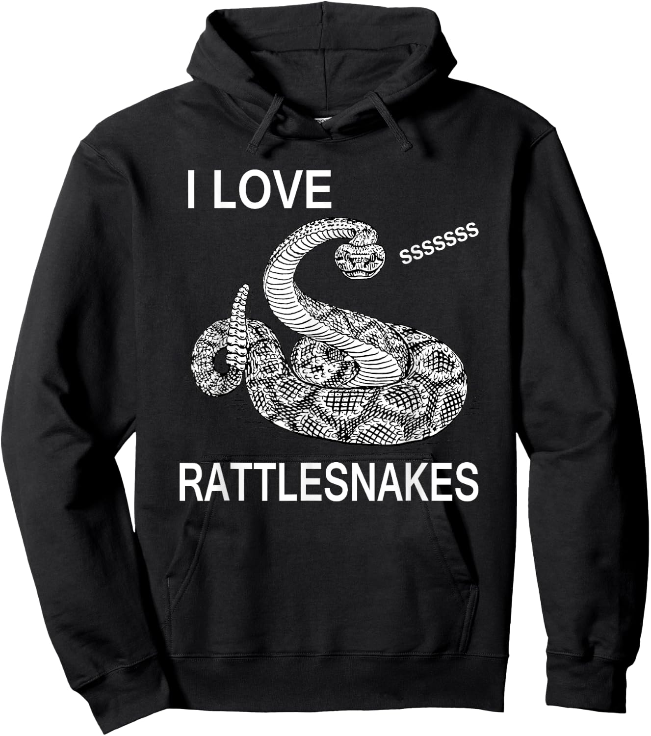 I Love Snakes - Rattlesnake Snake Lovers Hoodie - Hoodie | Black