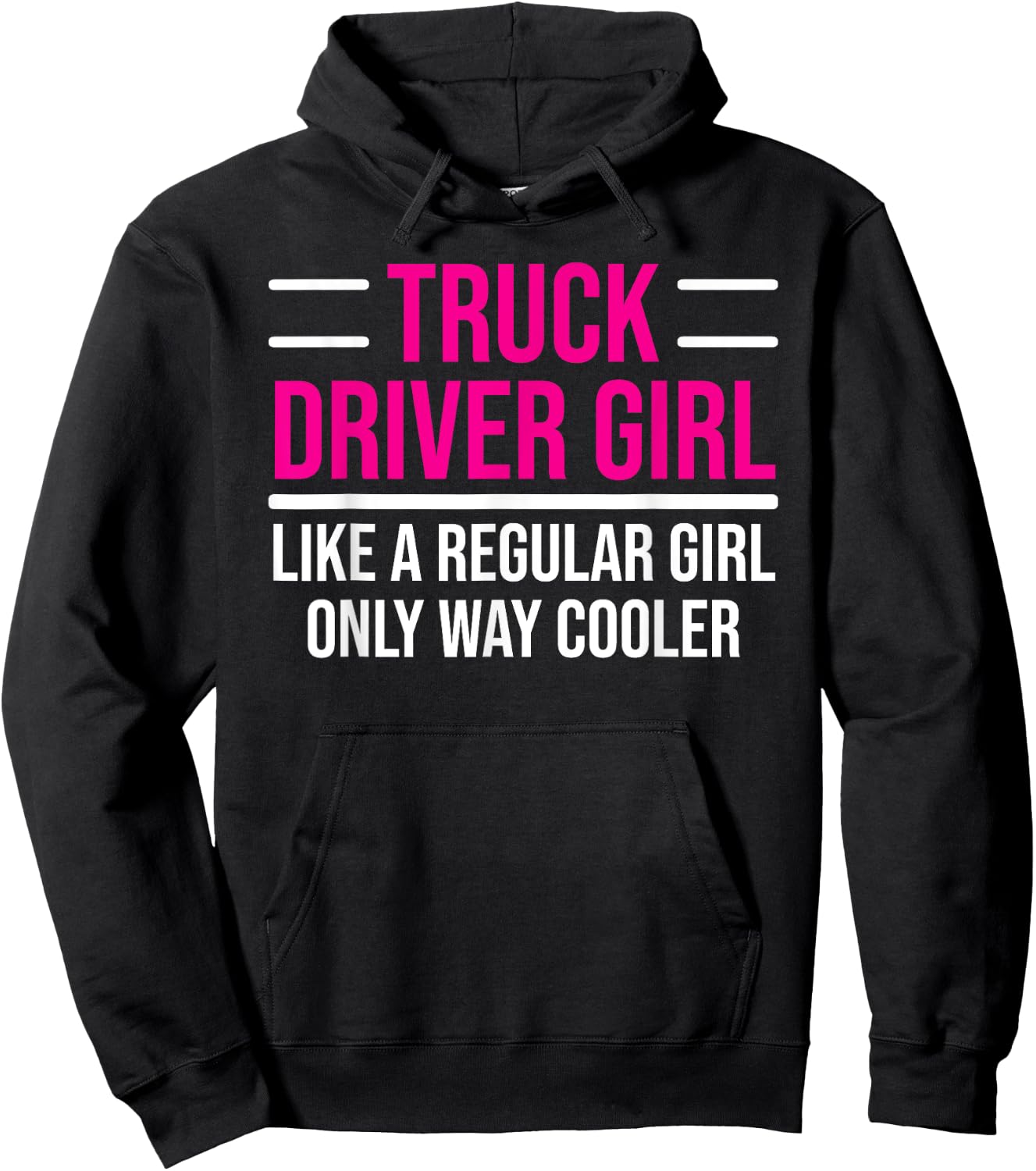 Cool Truck Driver Girl Funny Trucker Women Hoodie - Hoodie | Black