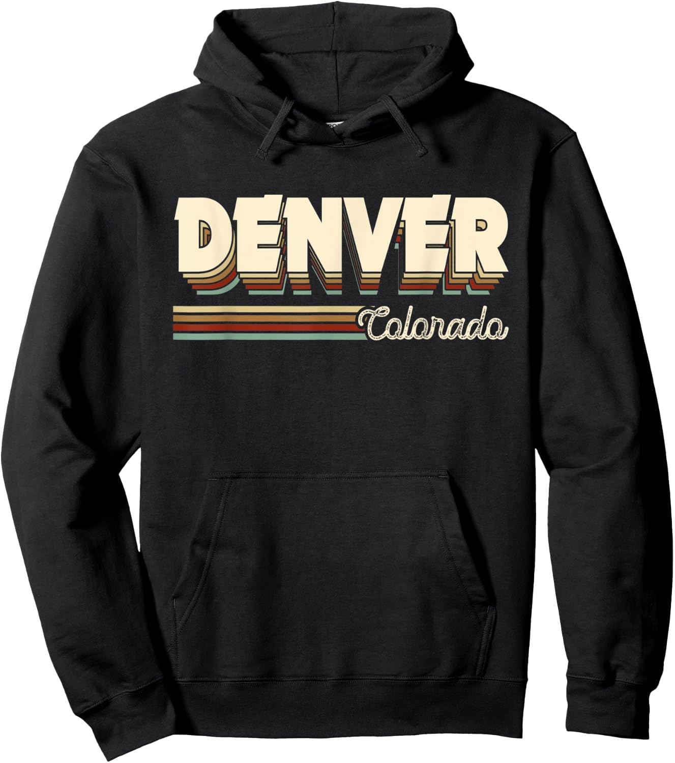 Retro City Denver Colorado Gifts Souvenirs Men Women Kids Hoodie - Hoodie | Black