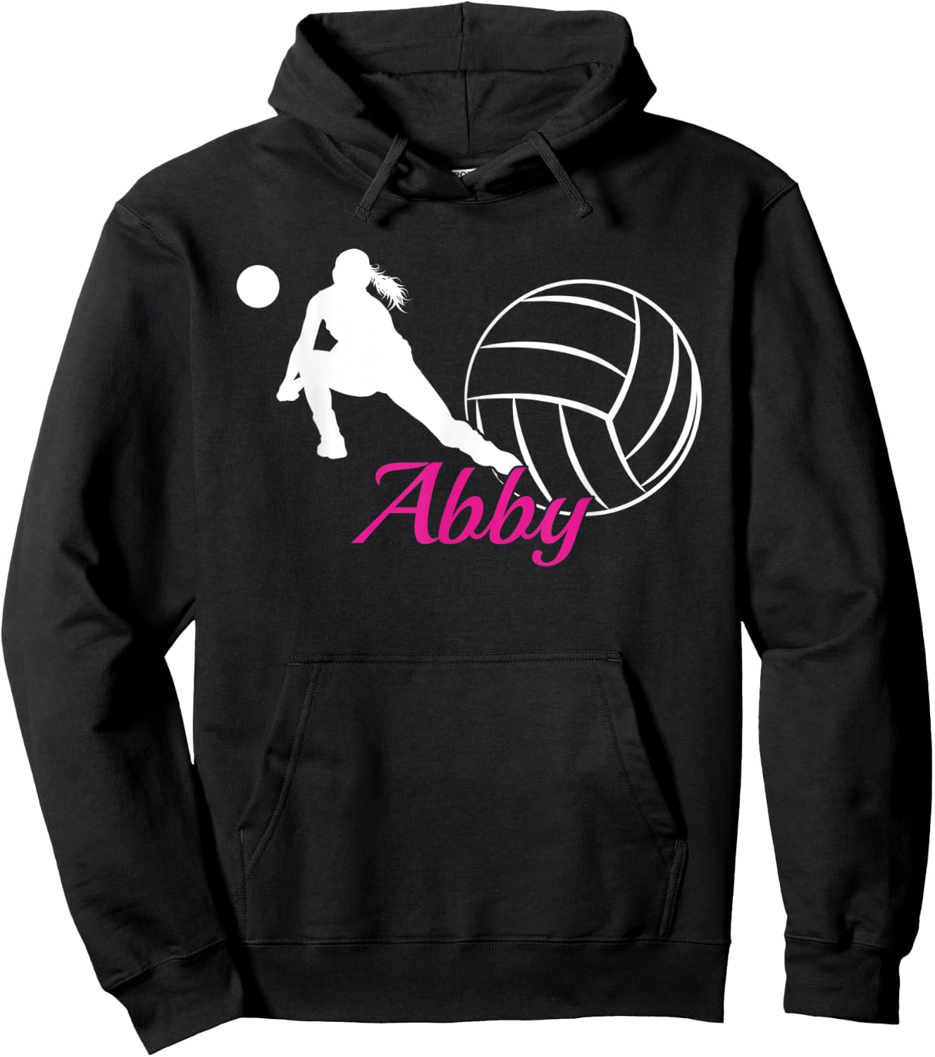 Abby Name Gift Personalized Volleyball Hoodie - Hoodie | Black