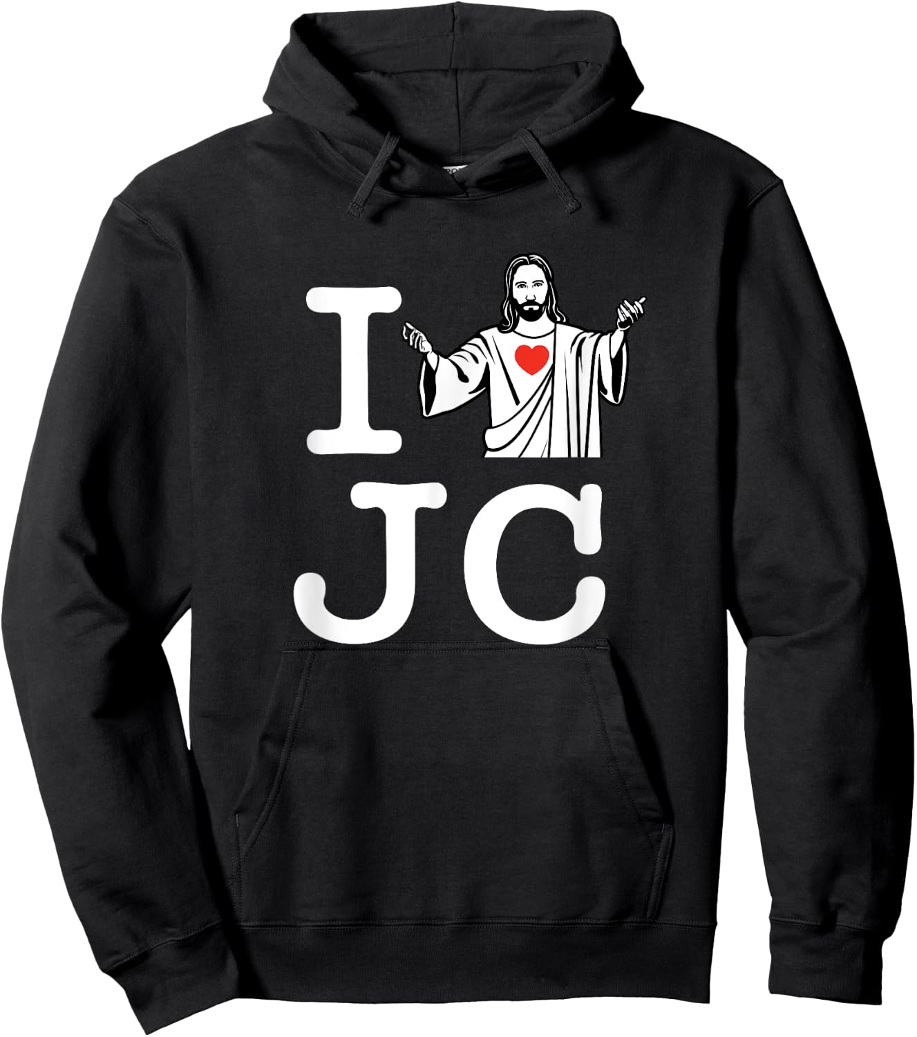 I Love JC White, Jesus Christ Shirt Hoodie - Hoodie | Black
