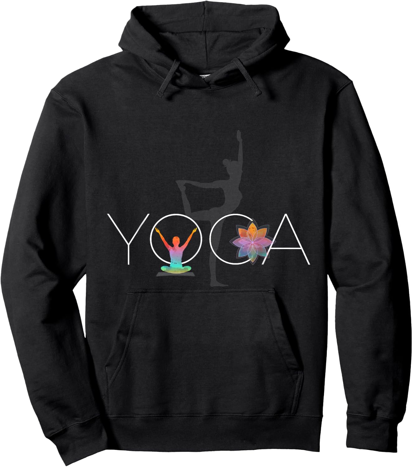Yoga Meditation and Lotus Flower Relaxing Yogis Hoodie - Hoodie | Black