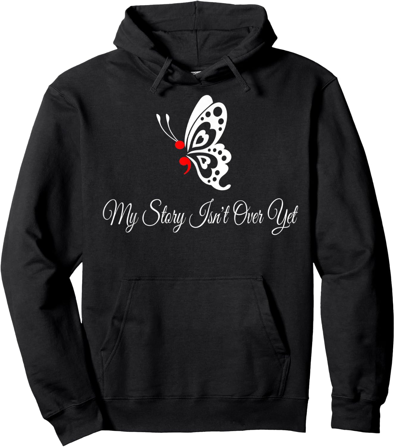 Butterfly Semicolon Shirt May Mental Health Awareness Month Hoodie - Hoodie | Black