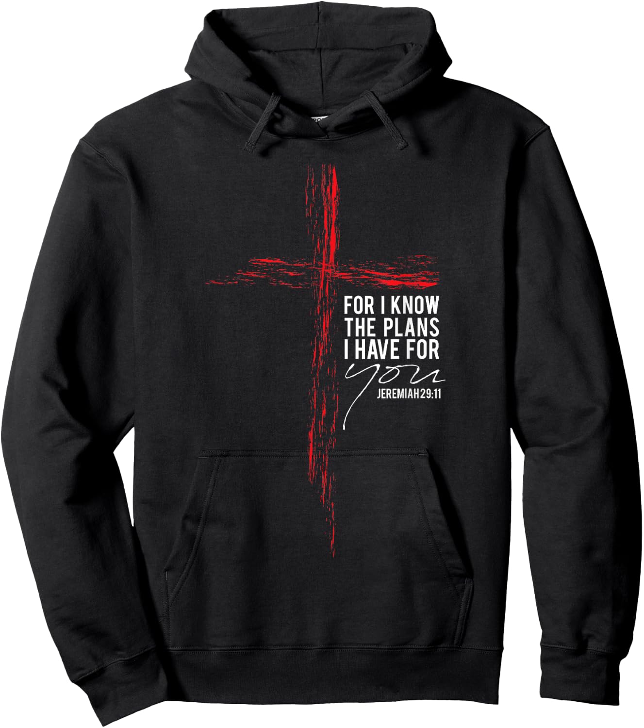 Jeremiah 29:11 Christian Religious Faith Verse Cross Graphic Hoodie - Hoodie | Black