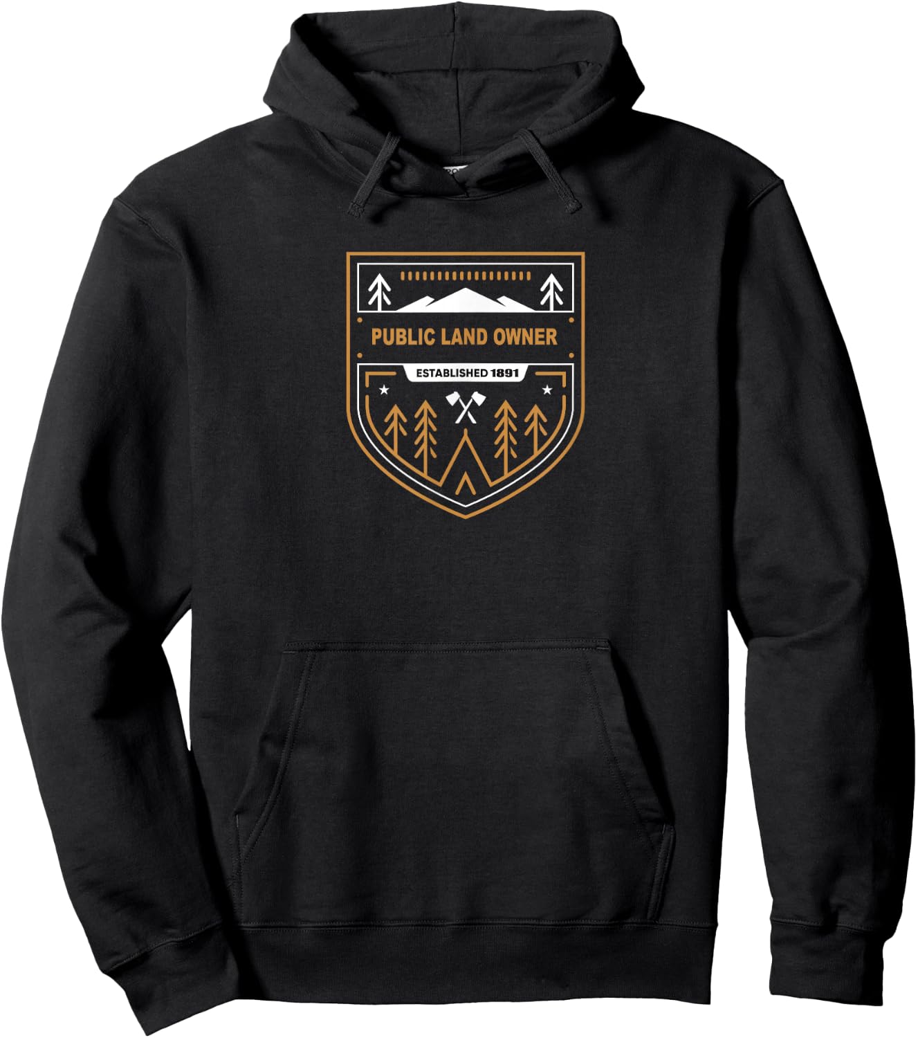 Public land owner t shirt camping overland nature shirts Hoodie - Hoodie | Black