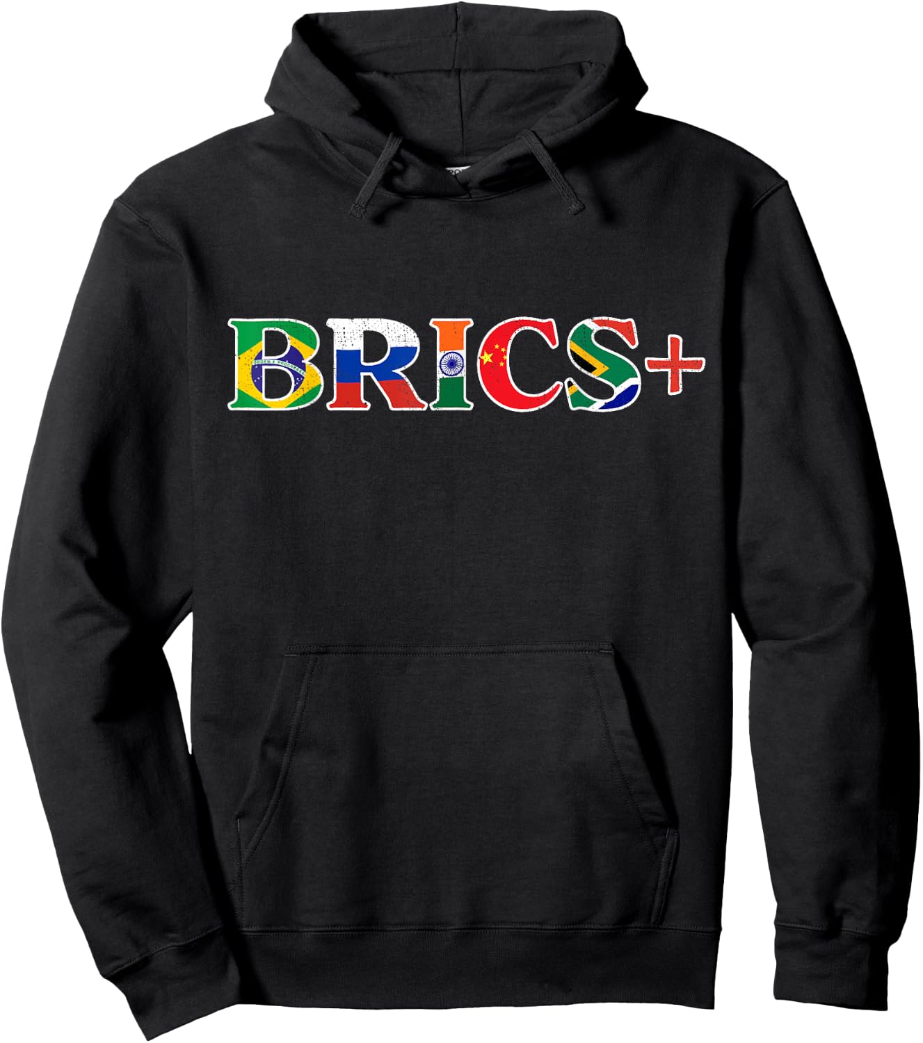 BRICS+ Flag Letter Brazil Russia India China & South Africa Hoodie - Hoodie | Black