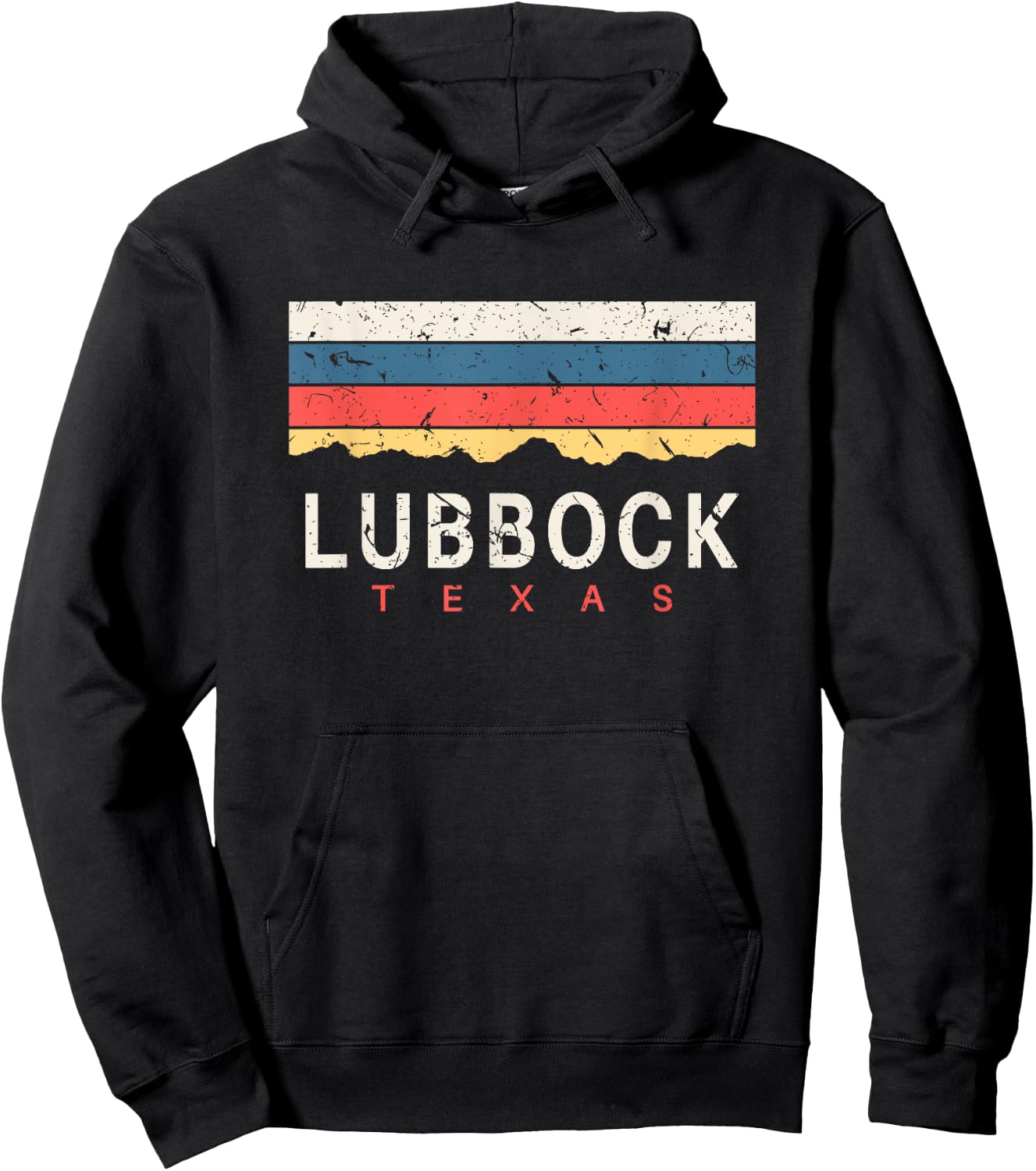 Lubbock Texas T Shirt Vintage TX Souvenirs Gifts Hoodie - Hoodie | Black