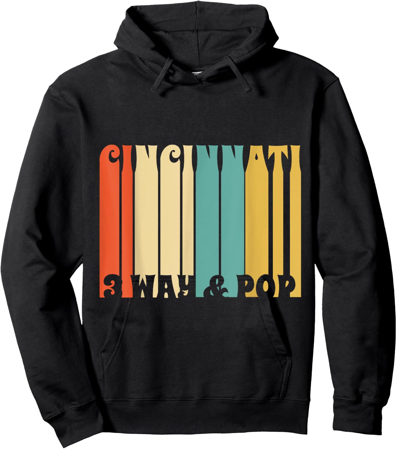 Cincinnati Retro Vintage 3 Way Chili and Pop Shirt Hoodie - Hoodie | Black