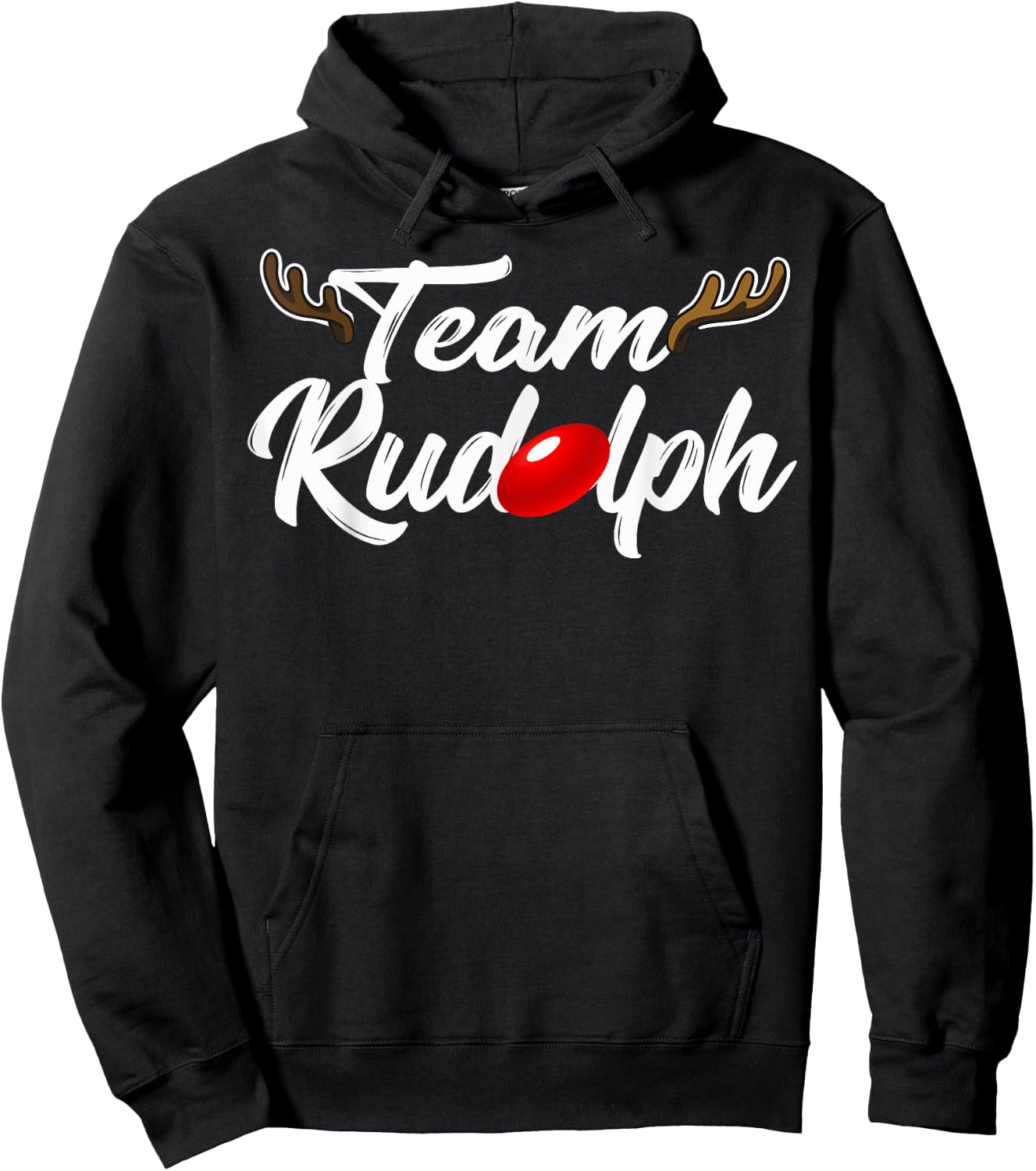 Team Rudolph Red Nose Reindeer Deer Santa Christmas Squad Hoodie - Hoodie | Black