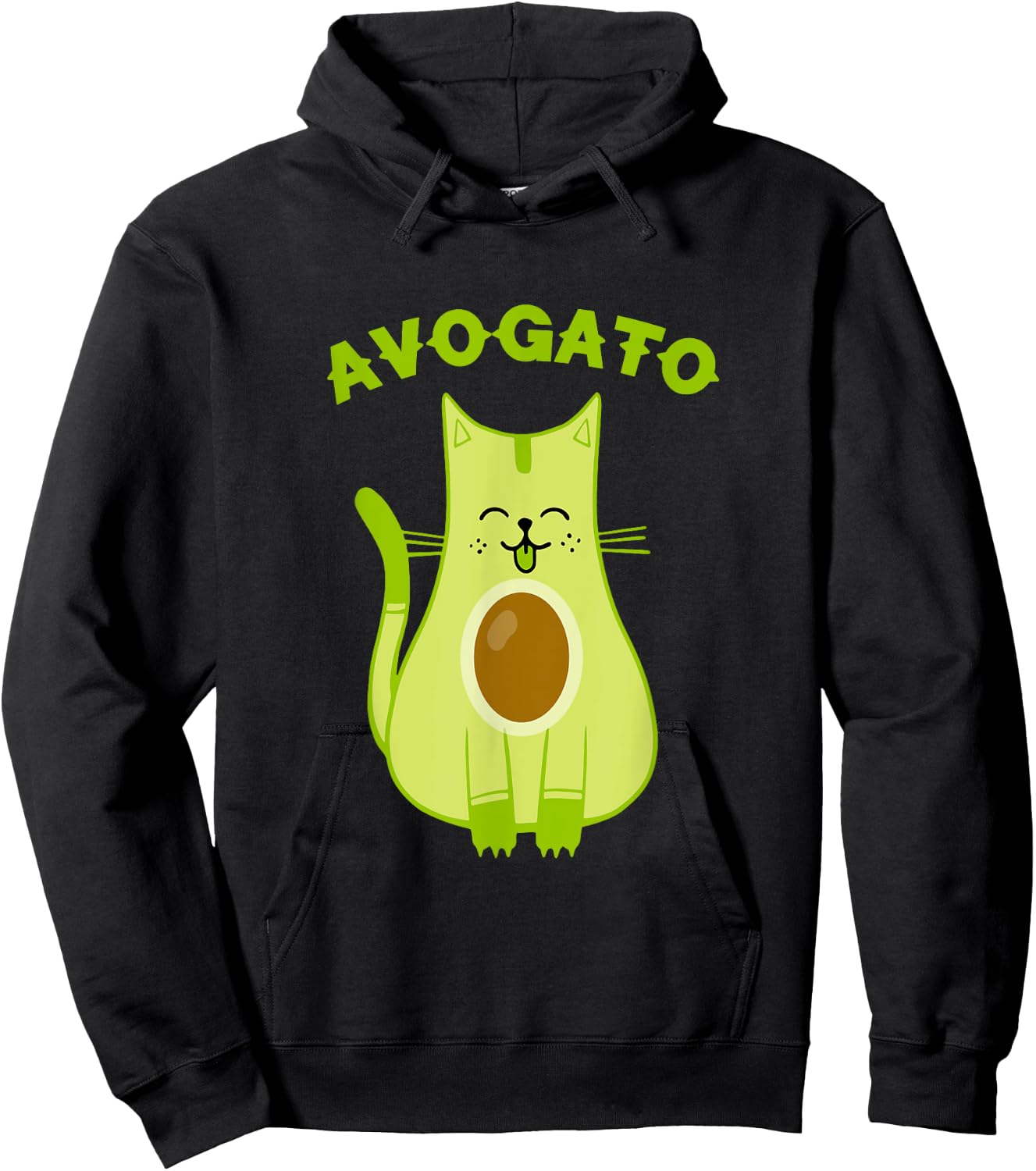 Avogato Funny Avo-Gato Cinco De Mayo Avocado Cat Pun Humor Women Kids Hoodie - Hoodie | Black