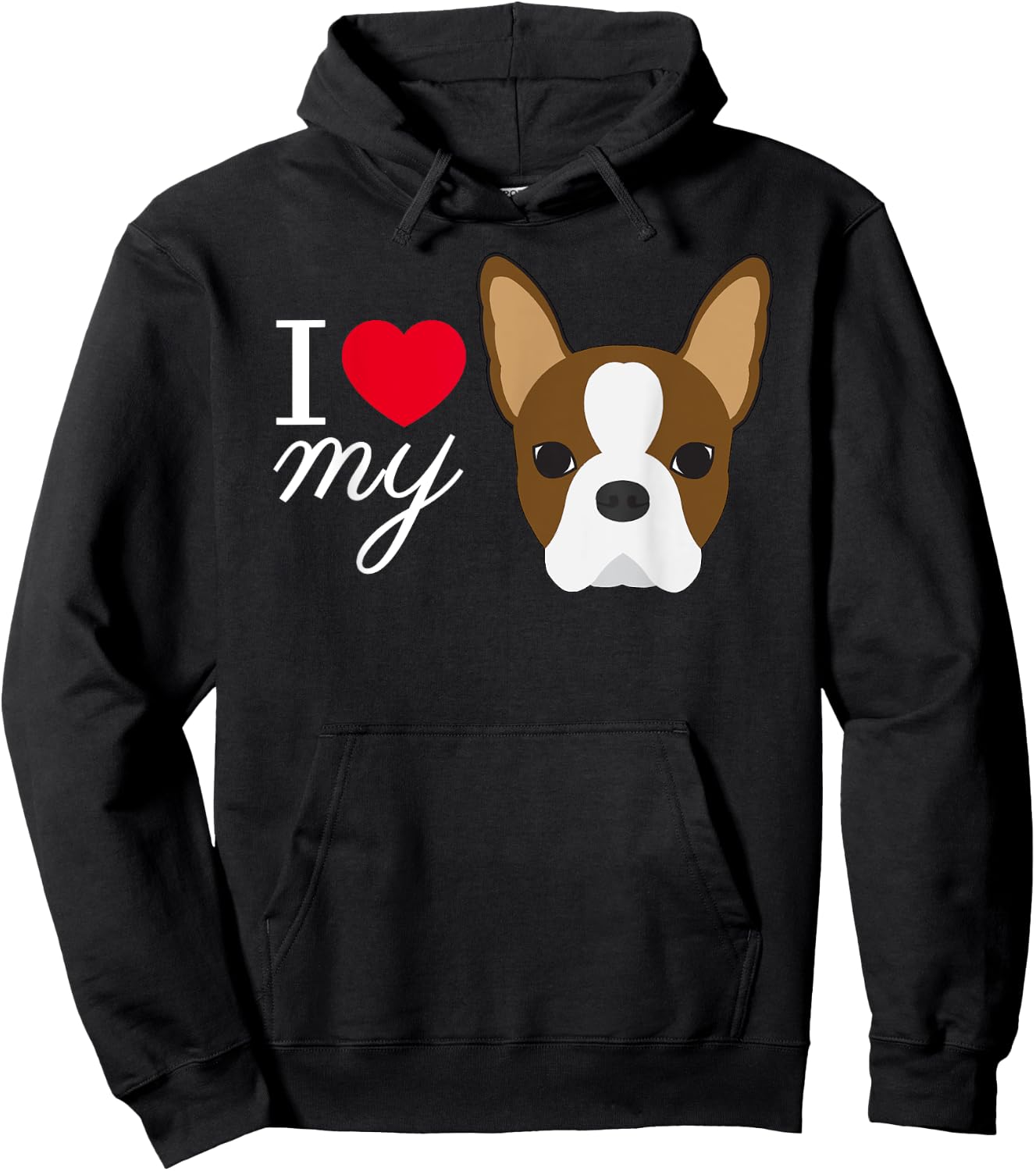 Red Boston Terrier Love Hoodie - Hoodie | Black