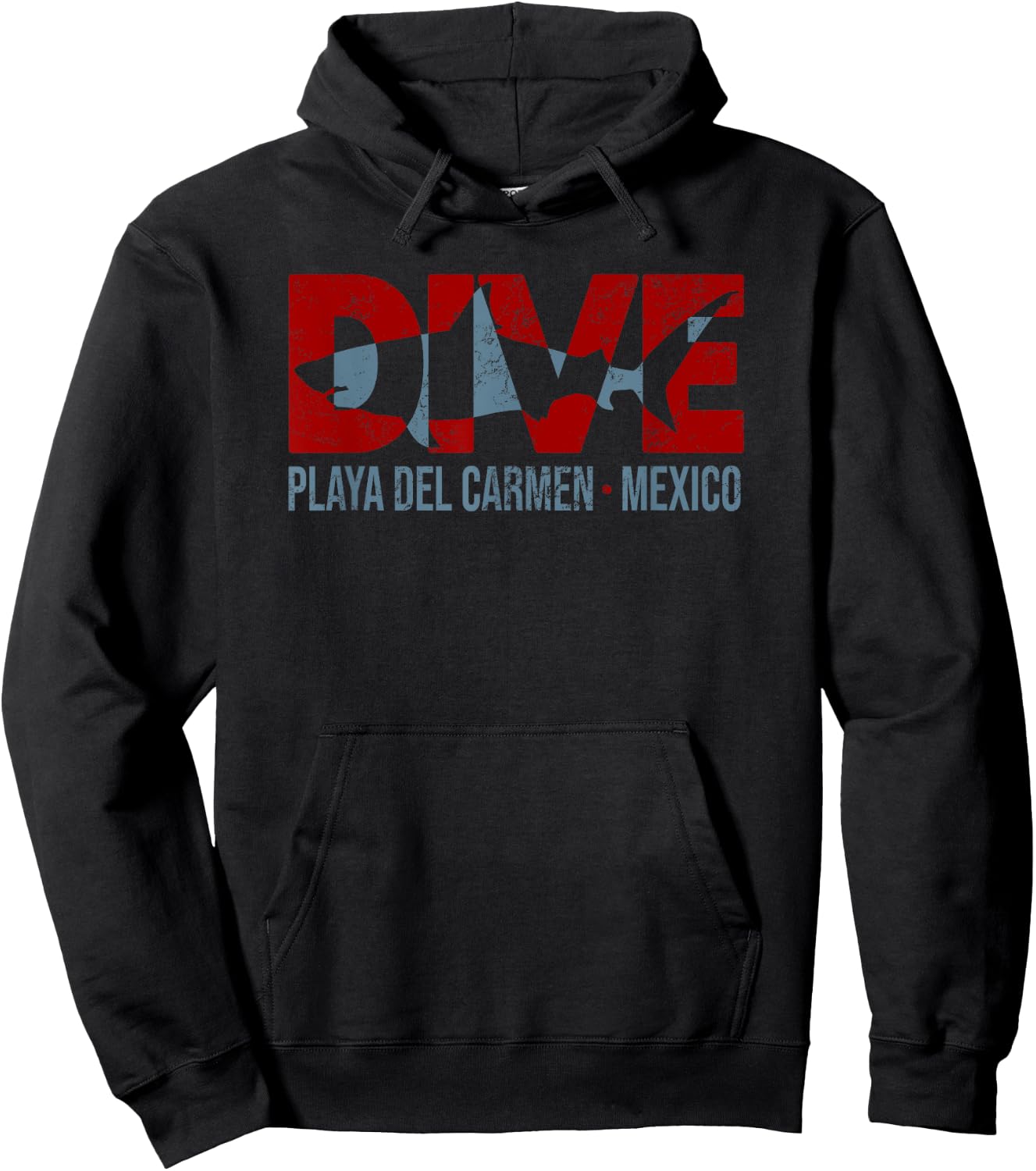 DIVING Mexico Playa Del Carmen SCUBA DIVER Shark Hoodie - Hoodie | Black