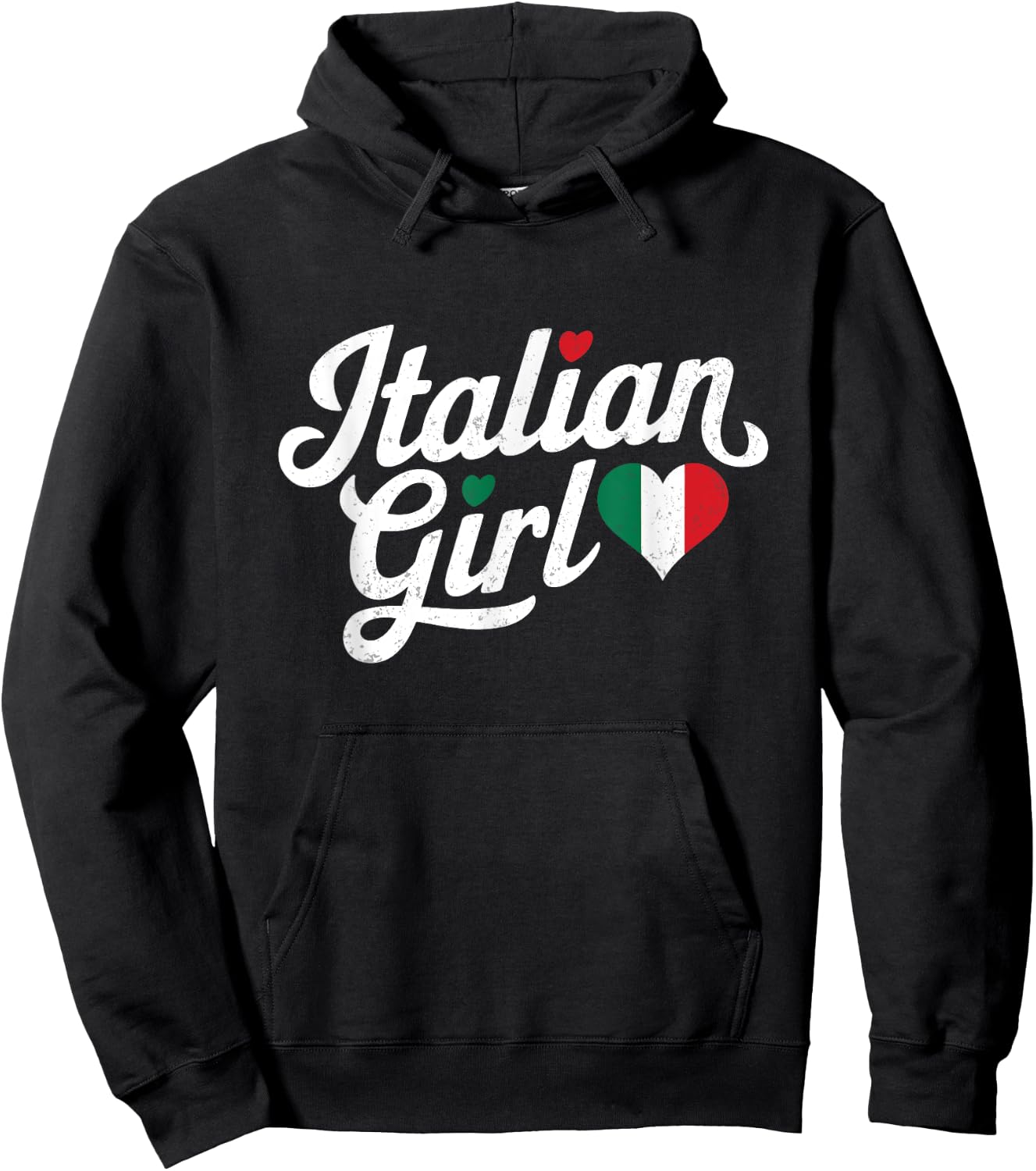 Italy Flag Culture italian Roots Cute Italian Girl italia Hoodie - Hoodie | Black