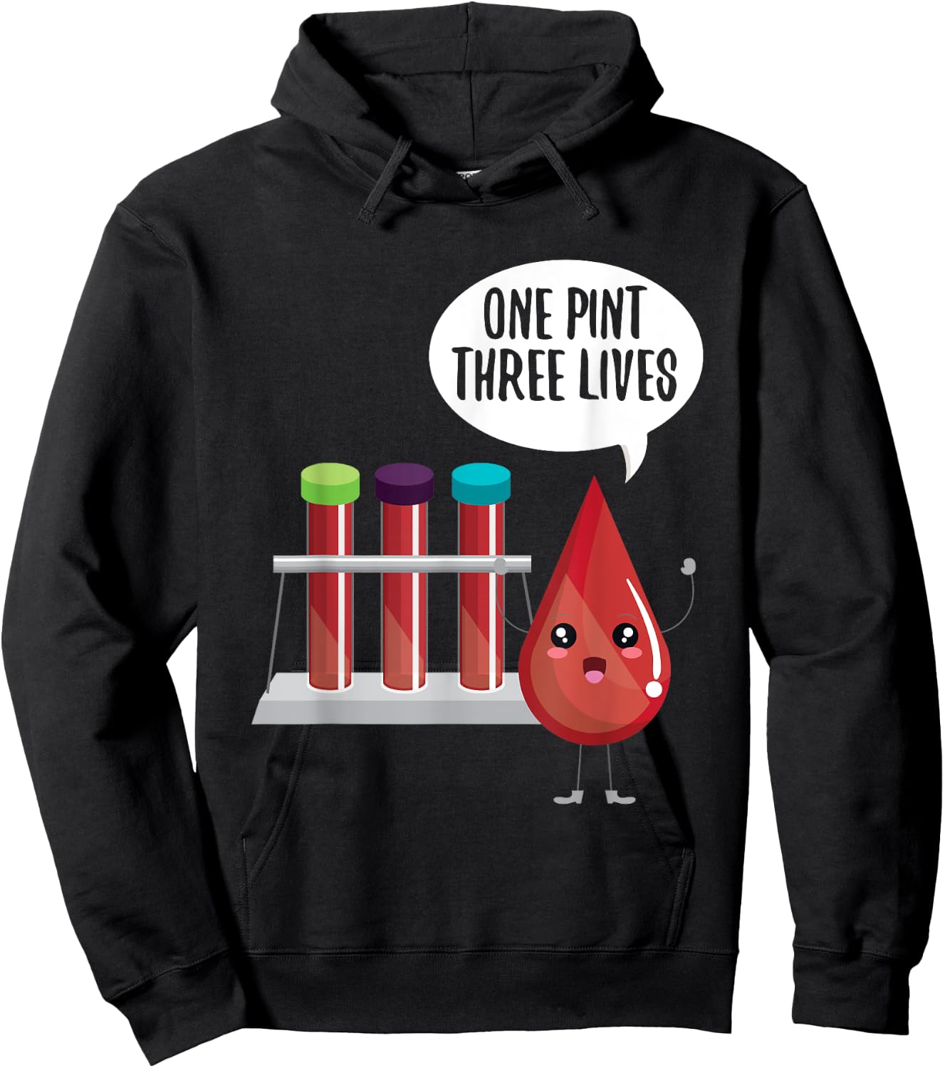 Cute One Pint Three Lives Shirt Blood Donors Gift Hoodie - Hoodie | Black