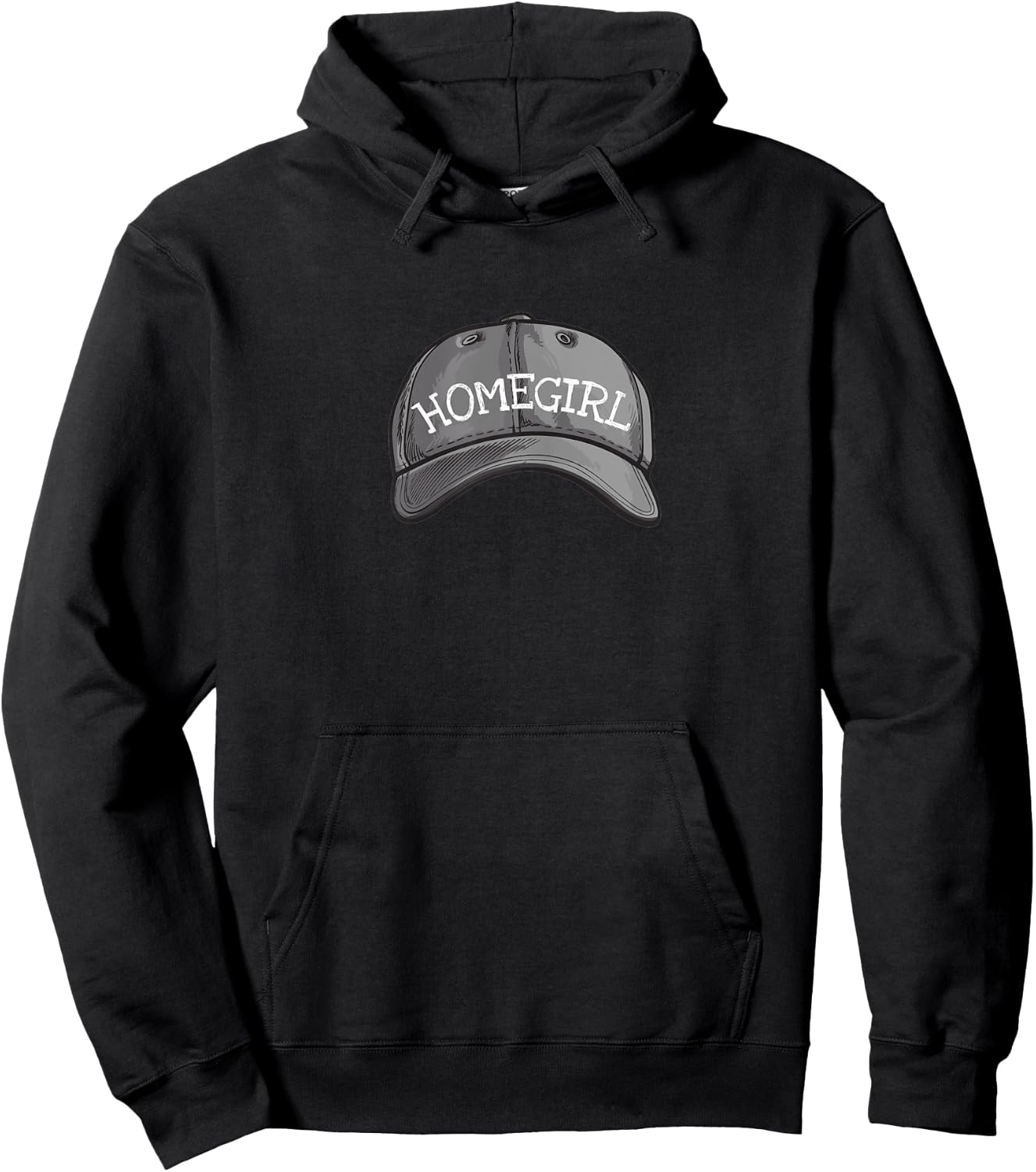 Pop Culture Homegirl Baseball Cap Hoodie - Hoodie | Black