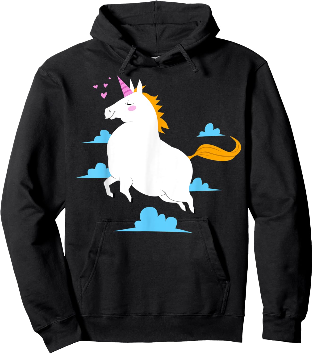 kawaii Fat unicorn Hoodie - Hoodie | Black