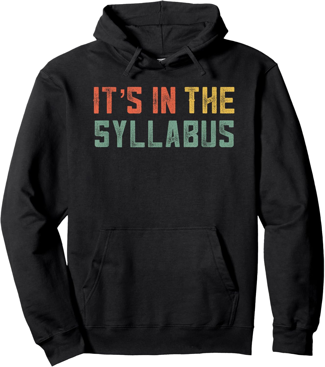 Retro Tenure Professor Saying Its in The Syllabus University Hoodie - Hoodie | Black