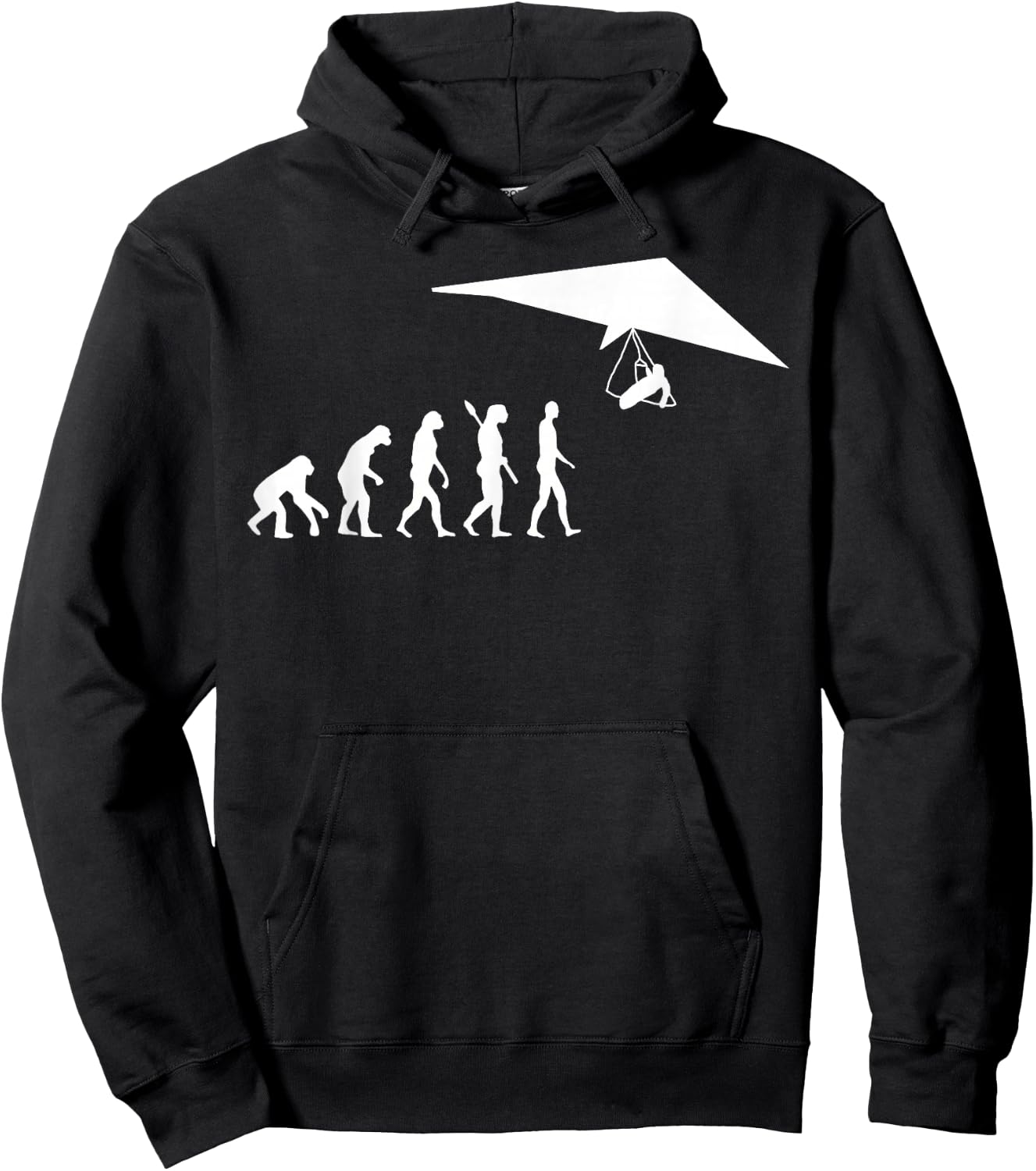 Hang Gliding Evolution Soaring Hang Glider Airsport Hoodie - Hoodie | Black
