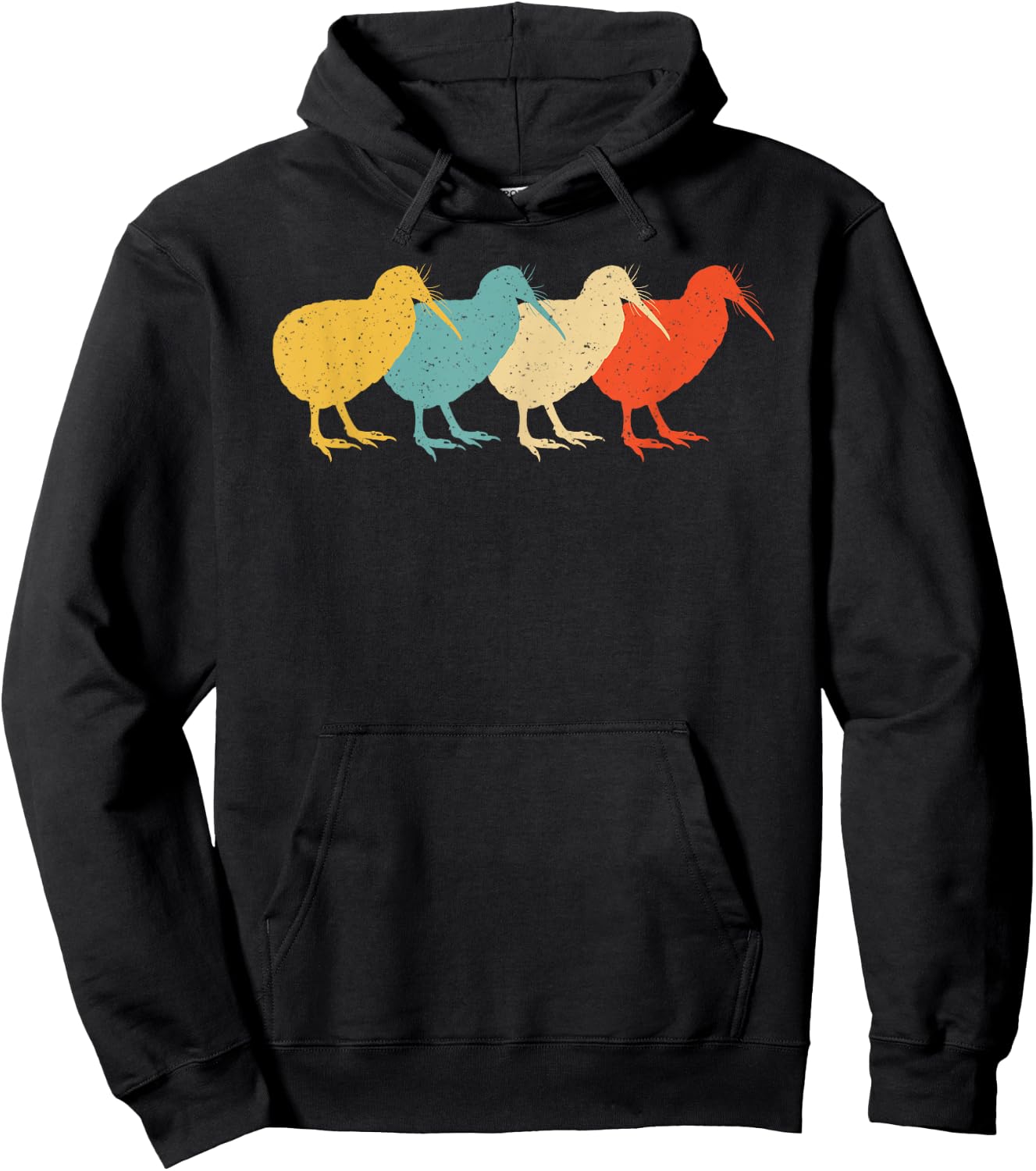 Kiwi Vintage Retro Bird Animal Lover 60s 70s Gift Hoodie - Hoodie | Black