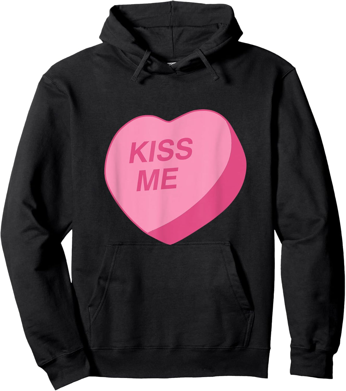 Candy Heart "Kiss Me" Valentine's Day Hoodie - Hoodie | Black