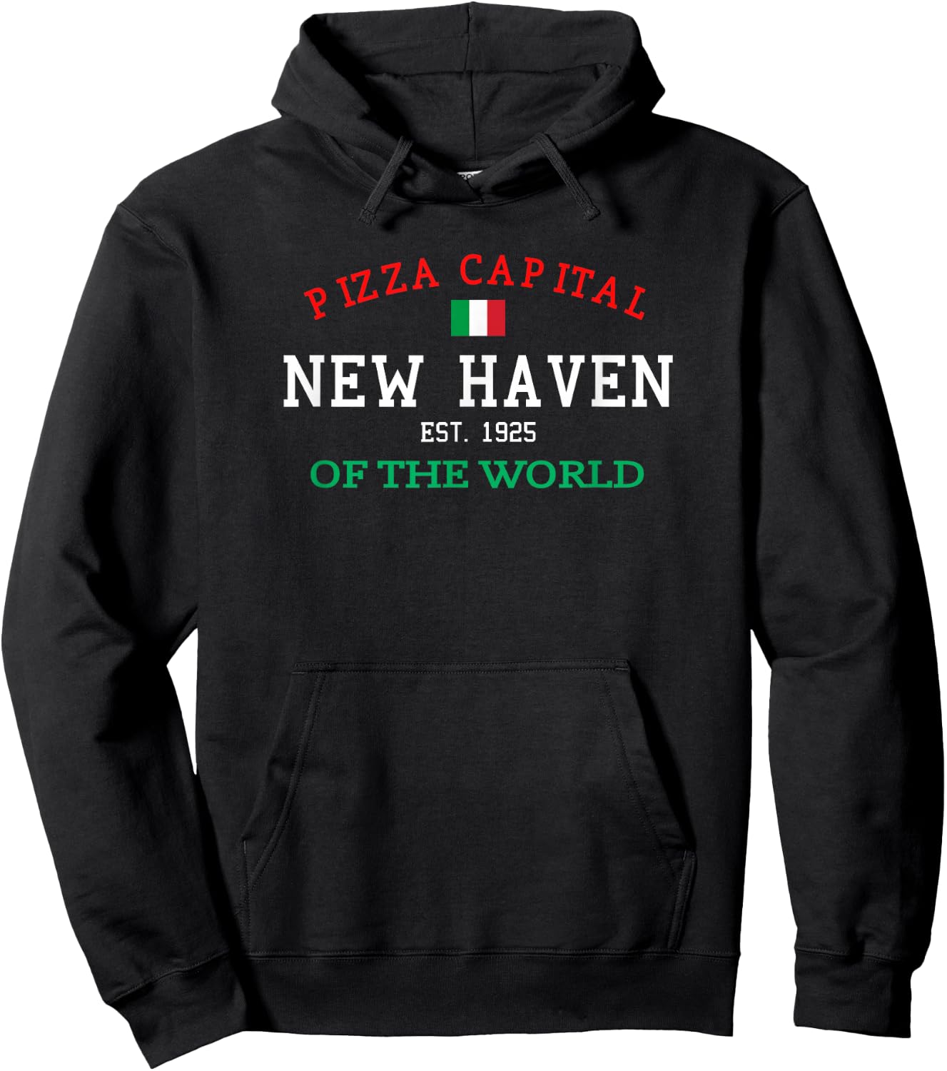 Pizza Capital of the World New Haven Connecticut Hoodie - Hoodie | Black