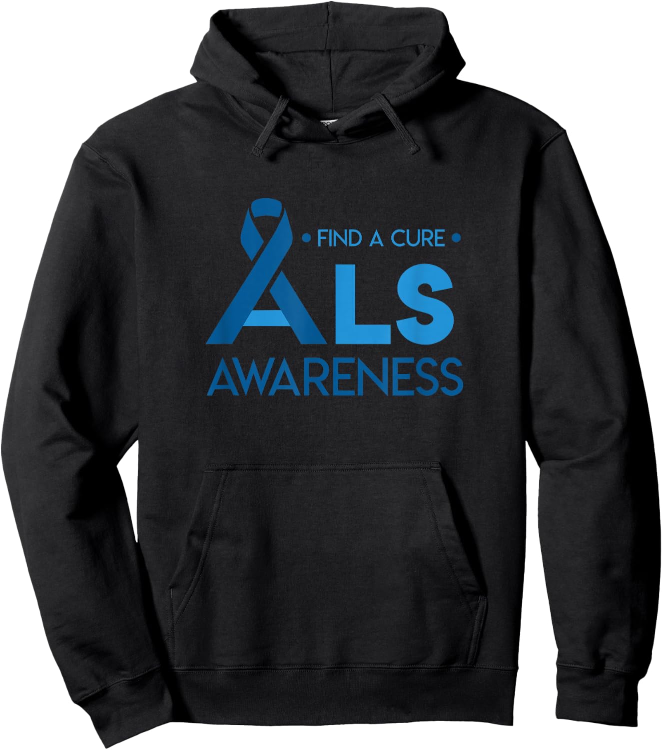 for ALS Awareness in May Blue Ribbon Shirt Hoodie - Hoodie | Black