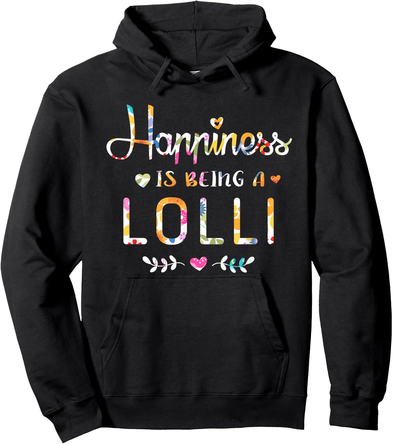 Happiness Is Being a Lolli Cute Grandma Christmas gift Hoodie - Hoodie | Black