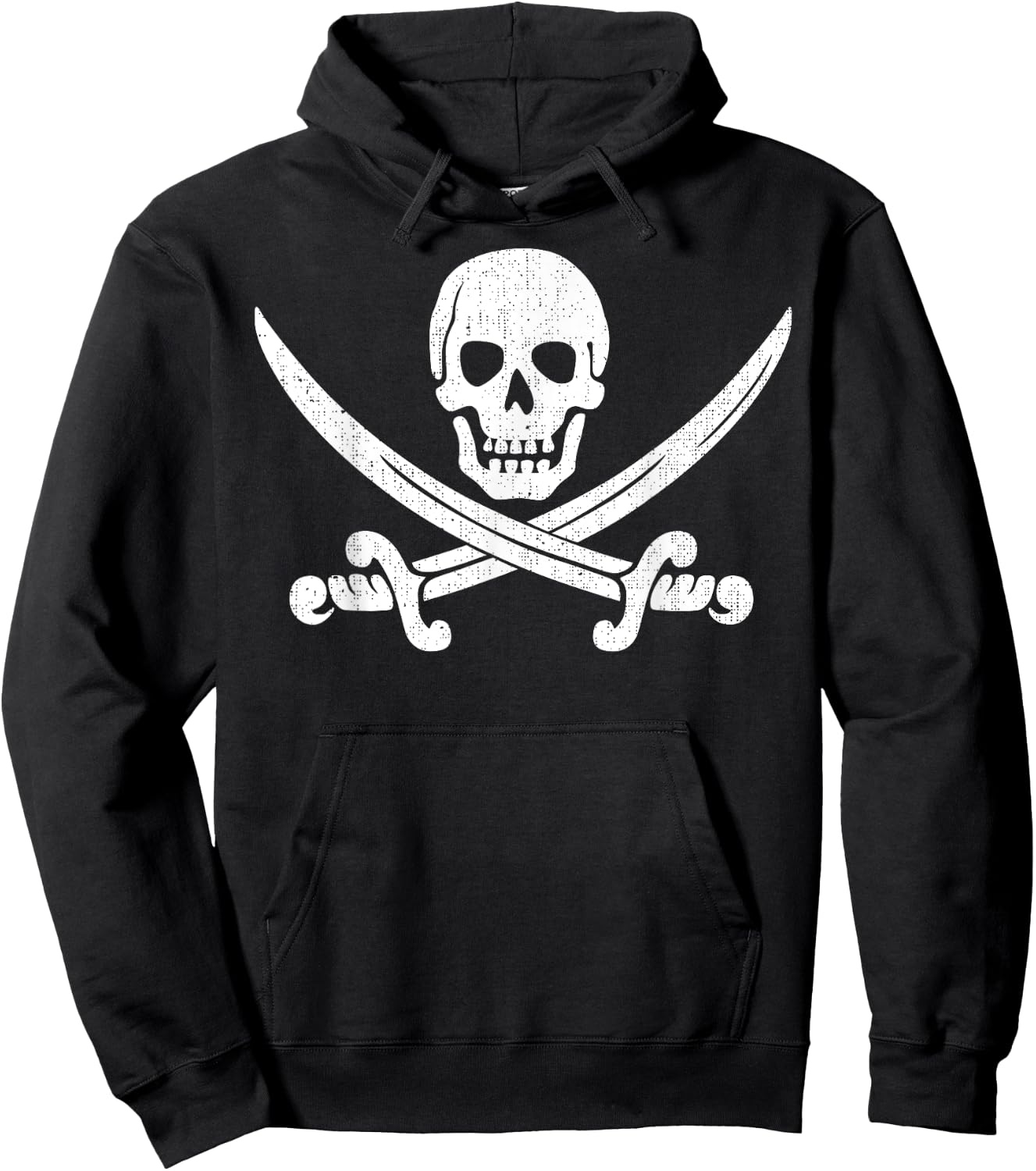 Skull Crossed Pirate Sword Hoodie - Hoodie | Black