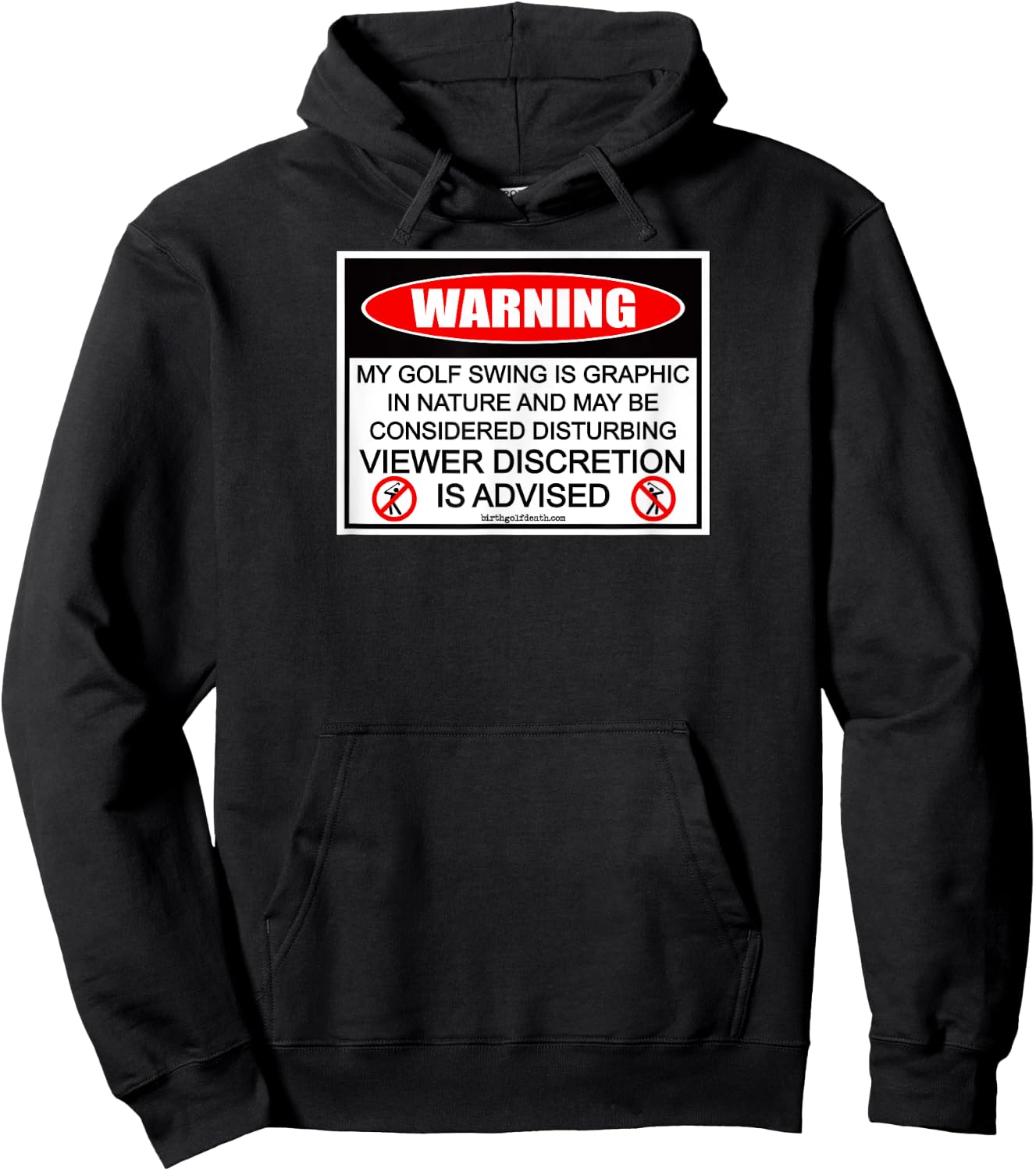 Golf Swing Warning - Men Women Golfer Apparel Golf Hoodie - Hoodie | Black