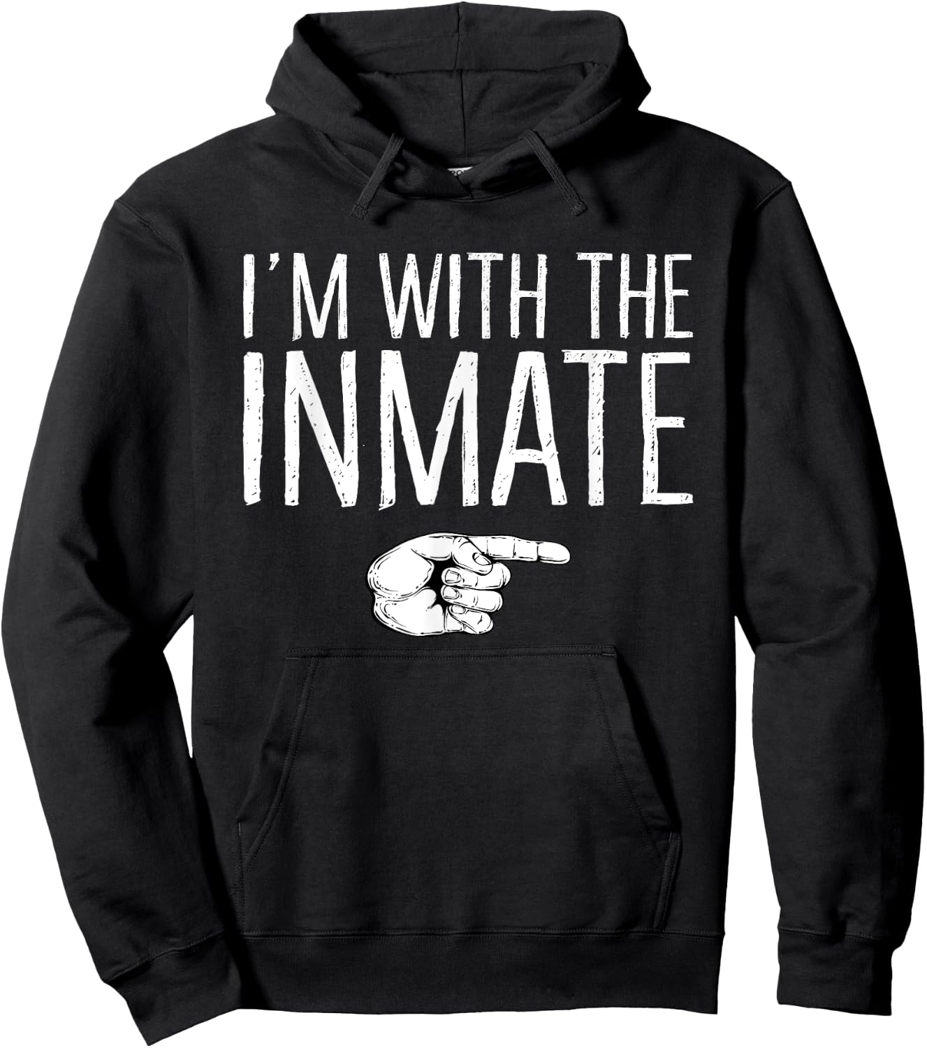 I'm With The Inmate Matching Costume Lazy Halloween Party Hoodie - Hoodie | Black