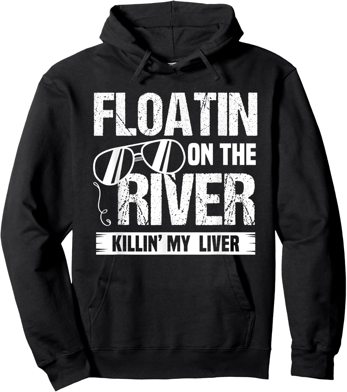 Floatin On The River Killin My Liver Garment Hoodie - Hoodie | Black